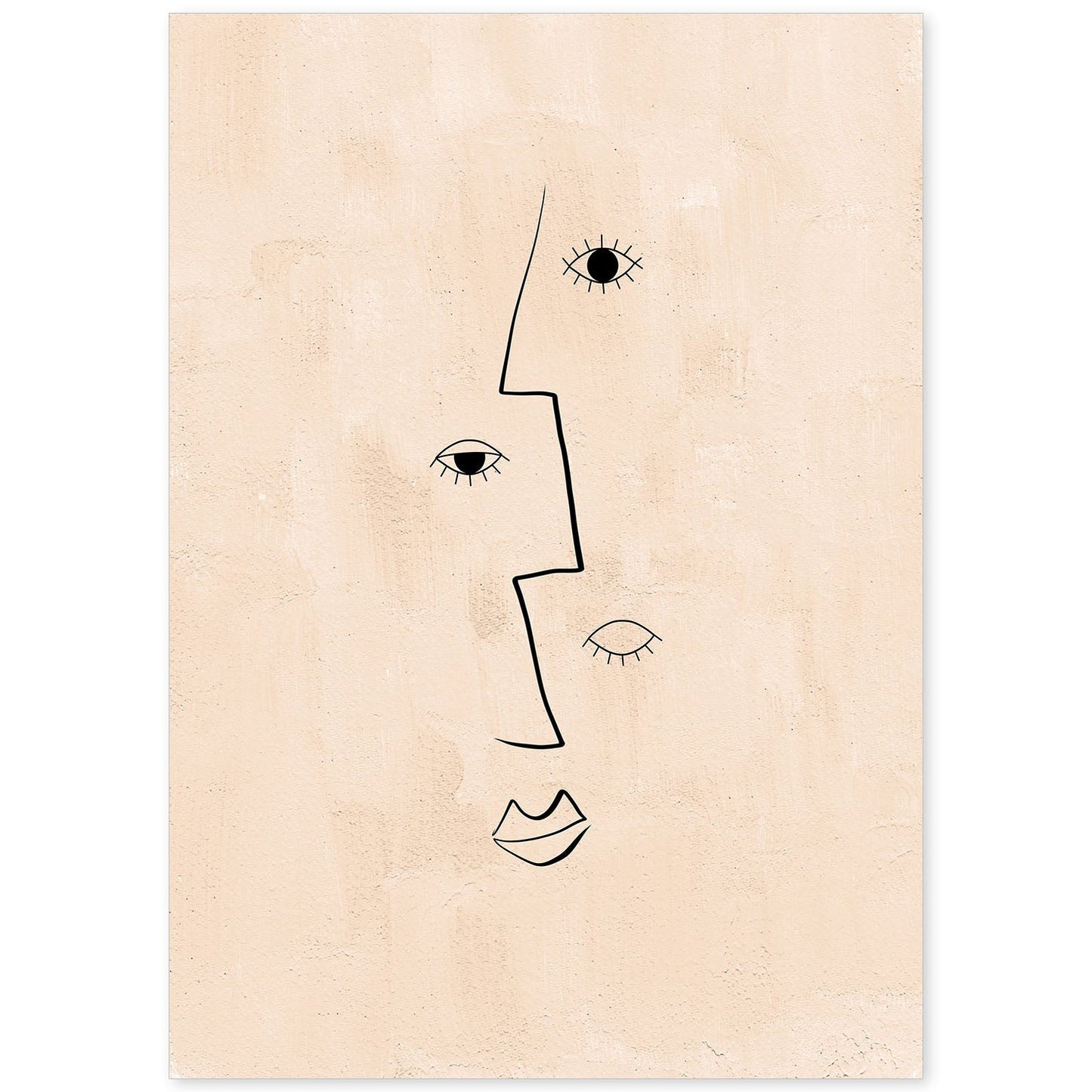 Poster con ilustracion de mujer. Dibujos con formas, caras, cuerpos y gestos de mujeres. 'Mujeres 4'.-Artwork-Nacnic-A4-Sin marco-Nacnic Estudio SL