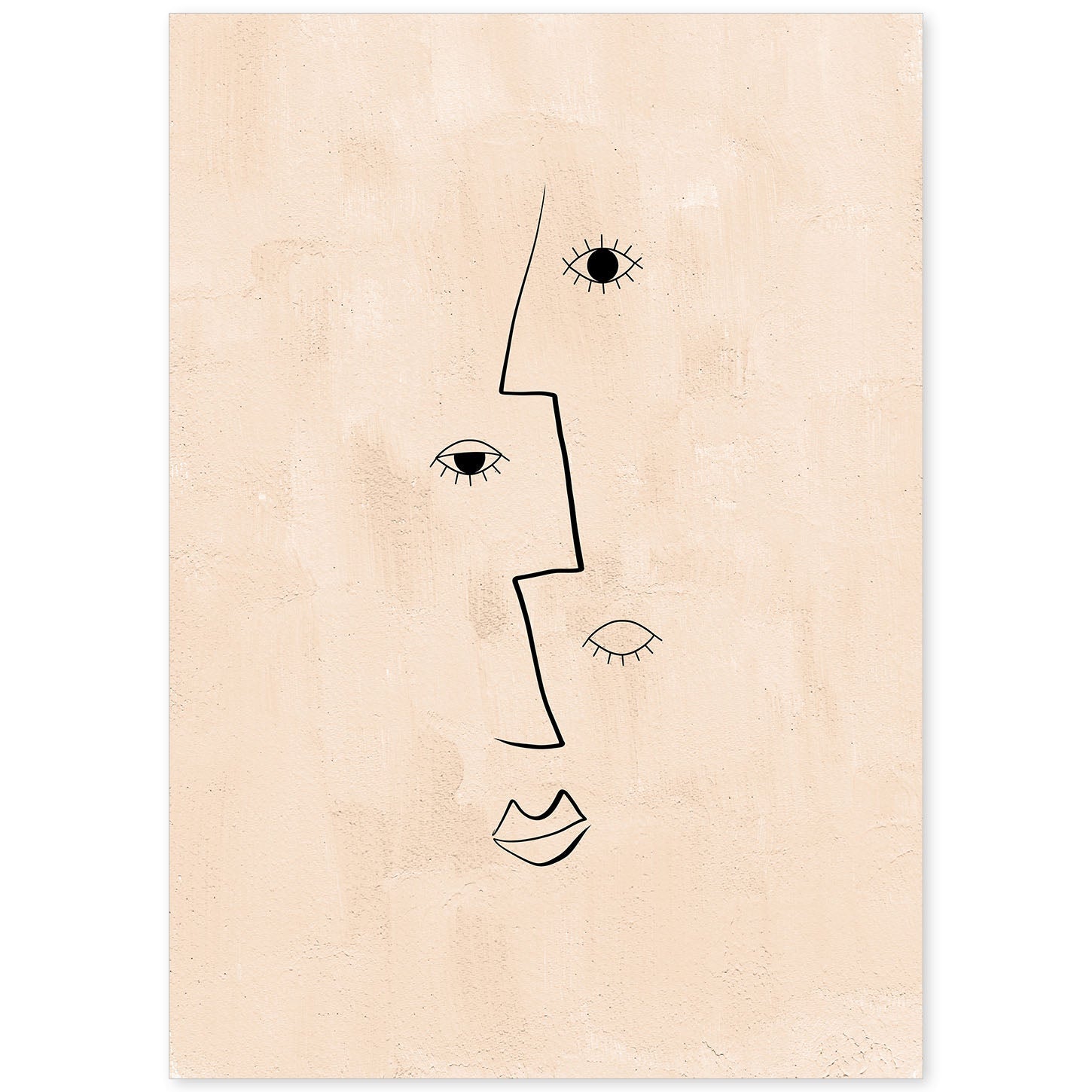 Poster con ilustracion de mujer. Dibujos con formas, caras, cuerpos y gestos de mujeres. 'Mujeres 4'.-Artwork-Nacnic-A4-Sin marco-Nacnic Estudio SL