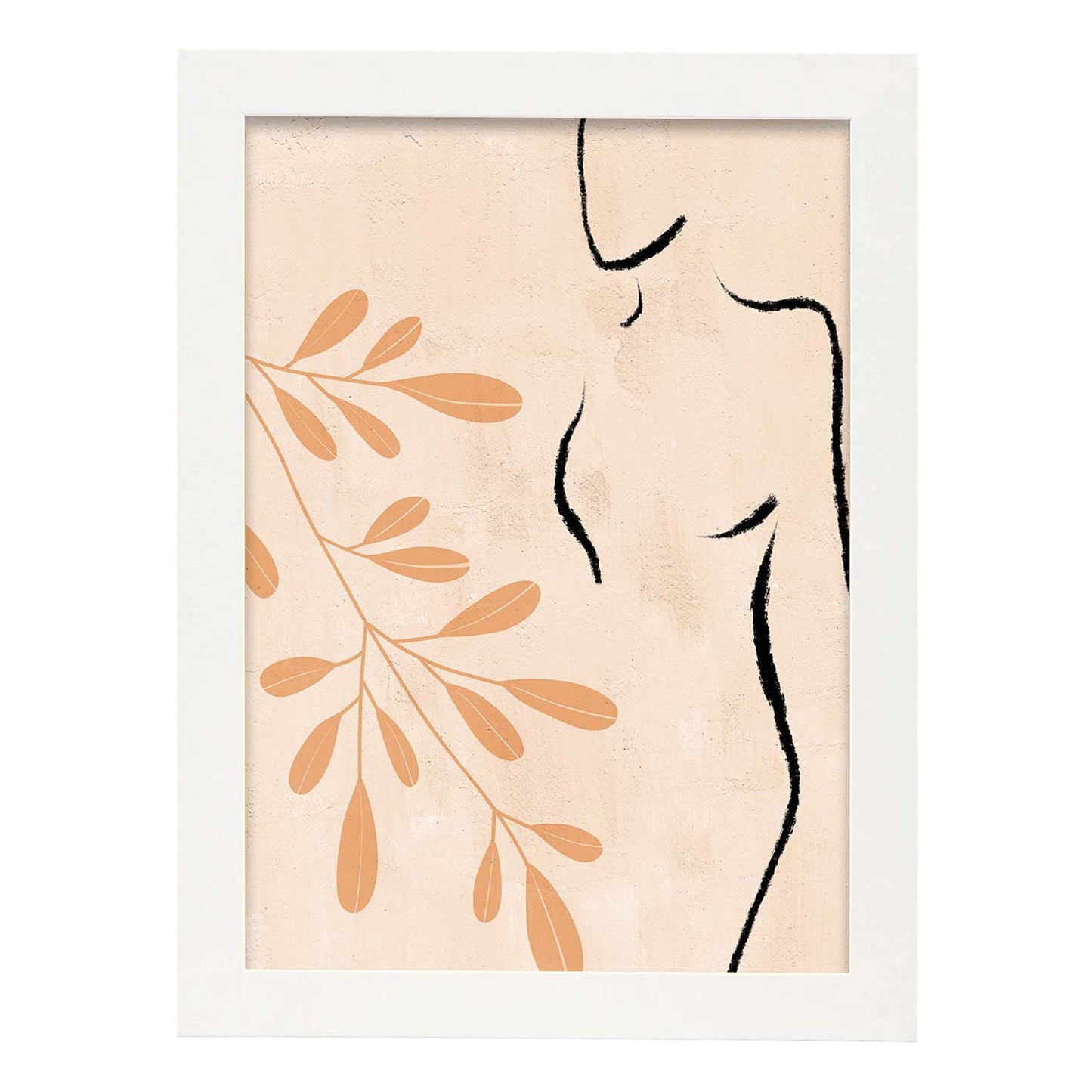 Poster con ilustracion de mujer. Dibujos con formas, caras, cuerpos y gestos de mujeres. 'Mujeres 7'.-Artwork-Nacnic-A3-Marco Blanco-Nacnic Estudio SL