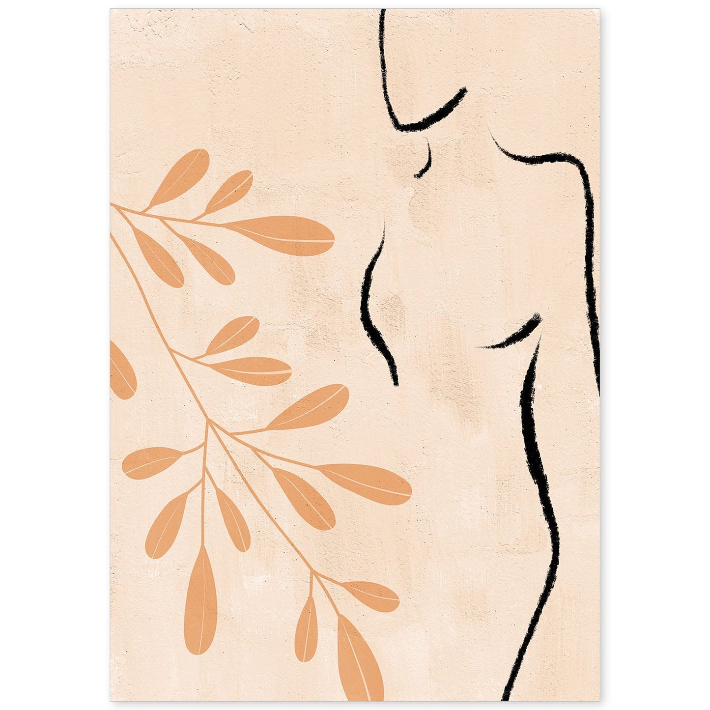 Poster con ilustracion de mujer. Dibujos con formas, caras, cuerpos y gestos de mujeres. 'Mujeres 7'.-Artwork-Nacnic-A4-Sin marco-Nacnic Estudio SL