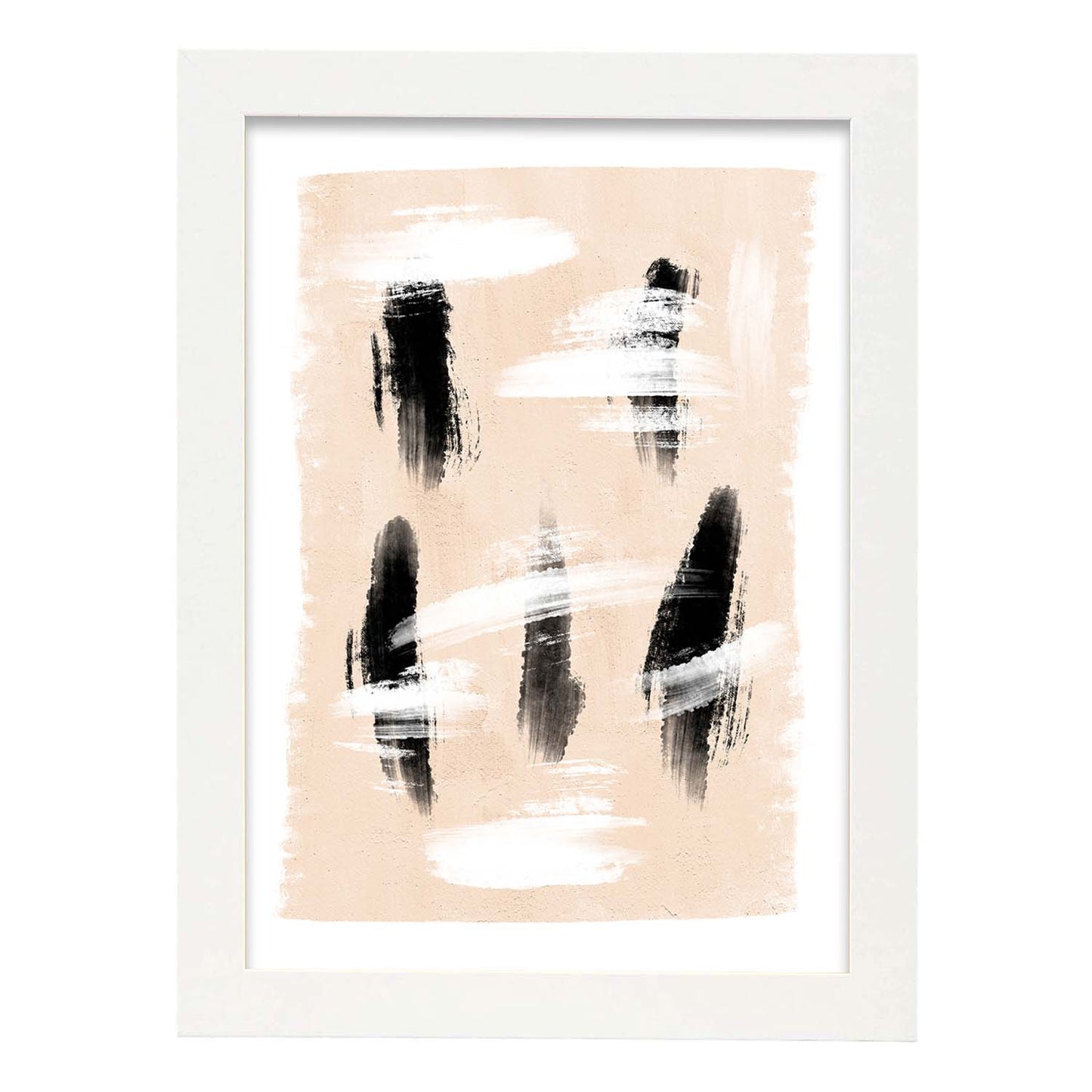 Poster con imágenes abstractas de cuadros. Lámina de exhibición de arte. 'Abstracto 16-Artwork-Nacnic-A3-Marco Blanco-Nacnic Estudio SL