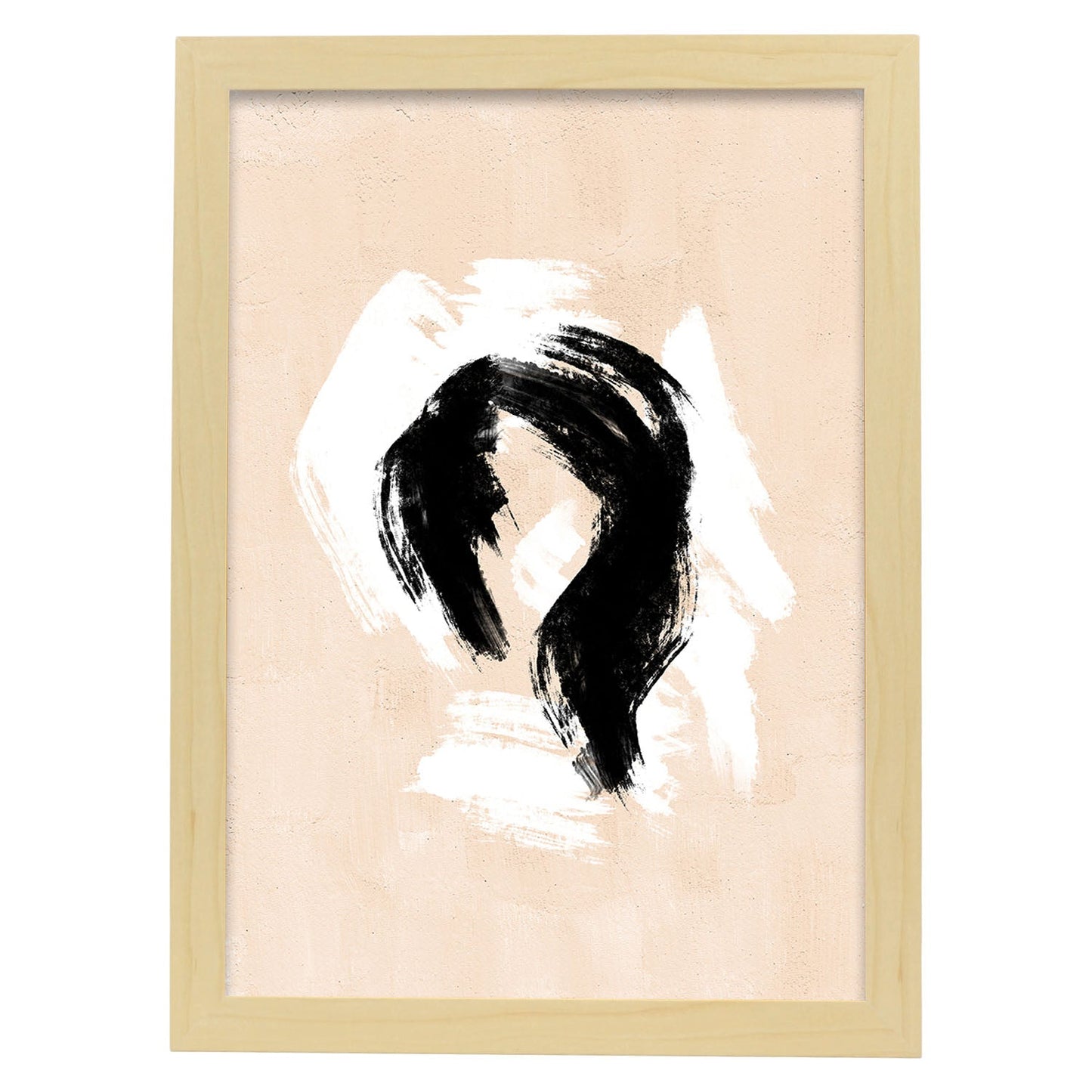 Poster con imágenes abstractas de cuadros. Lámina de exhibición de arte. 'Abstracto 17-Artwork-Nacnic-A3-Marco Madera clara-Nacnic Estudio SL