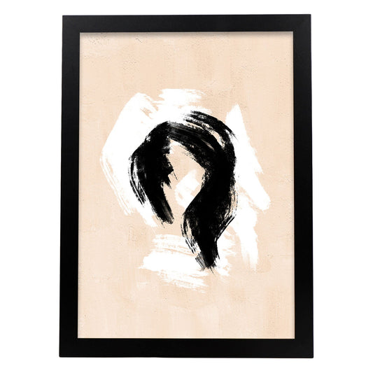 Poster con imágenes abstractas de cuadros. Lámina de exhibición de arte. 'Abstracto 17-Artwork-Nacnic-A4-Marco Negro-Nacnic Estudio SL