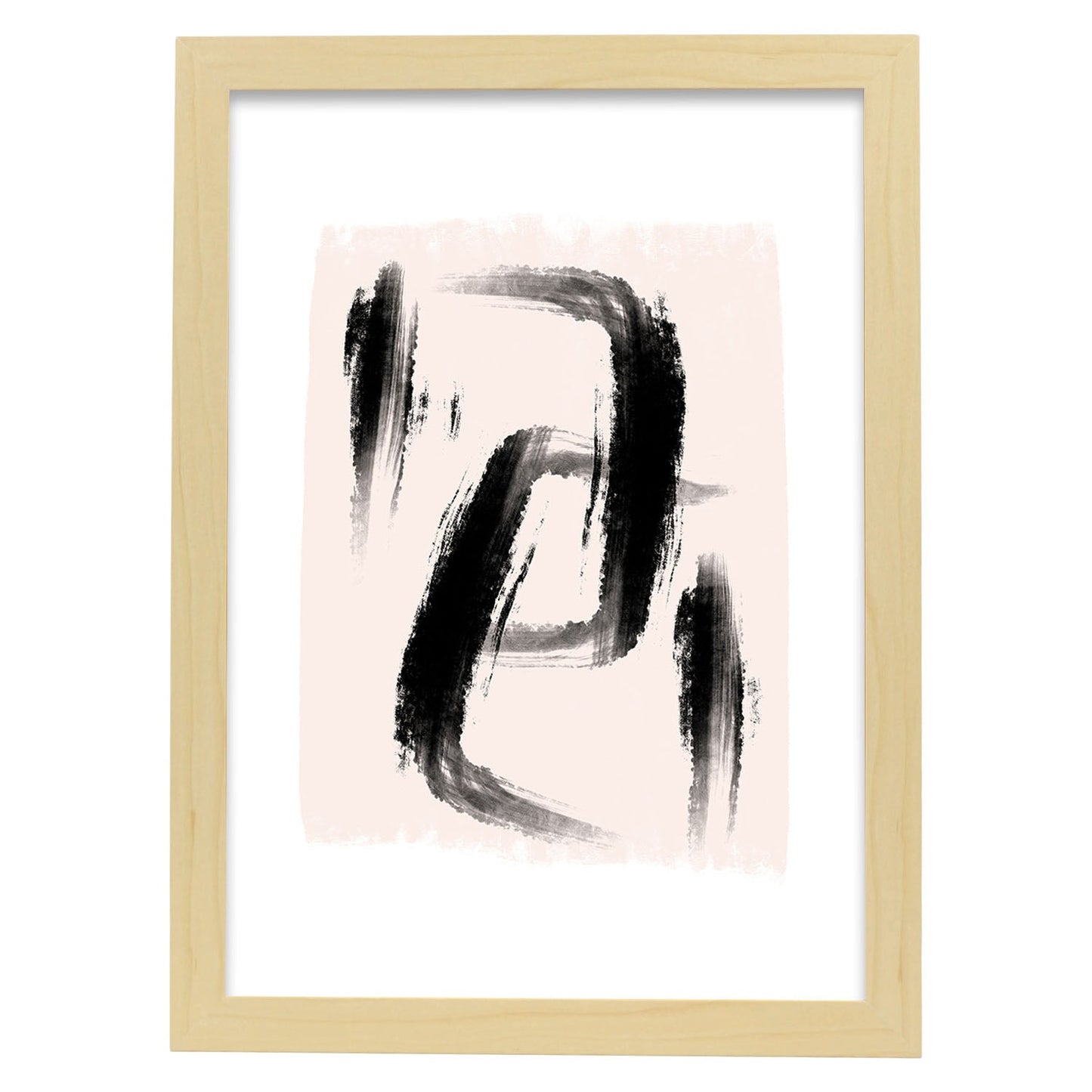 Poster con imágenes abstractas de cuadros. Lámina de exhibición de arte. 'Abstracto 19-Artwork-Nacnic-A4-Marco Madera clara-Nacnic Estudio SL
