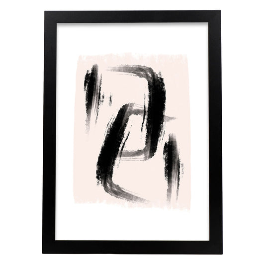 Poster con imágenes abstractas de cuadros. Lámina de exhibición de arte. 'Abstracto 19-Artwork-Nacnic-A4-Marco Negro-Nacnic Estudio SL