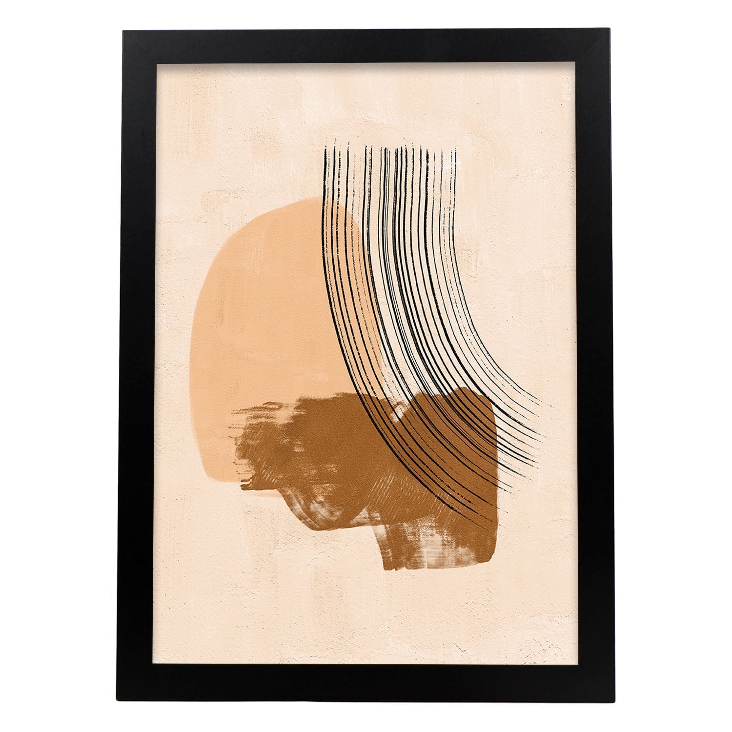 Poster con imágenes abstractas de cuadros. Lámina de exhibición de arte. 'Abstracto 8-Artwork-Nacnic-A4-Marco Negro-Nacnic Estudio SL