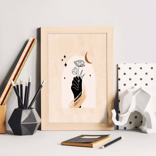 Poster con imágenes místicas, con imágenes de soles y lunas. misticismo, esoterismo, y paganismo. 'Místico 10'.-Artwork-Nacnic-Nacnic Estudio SL