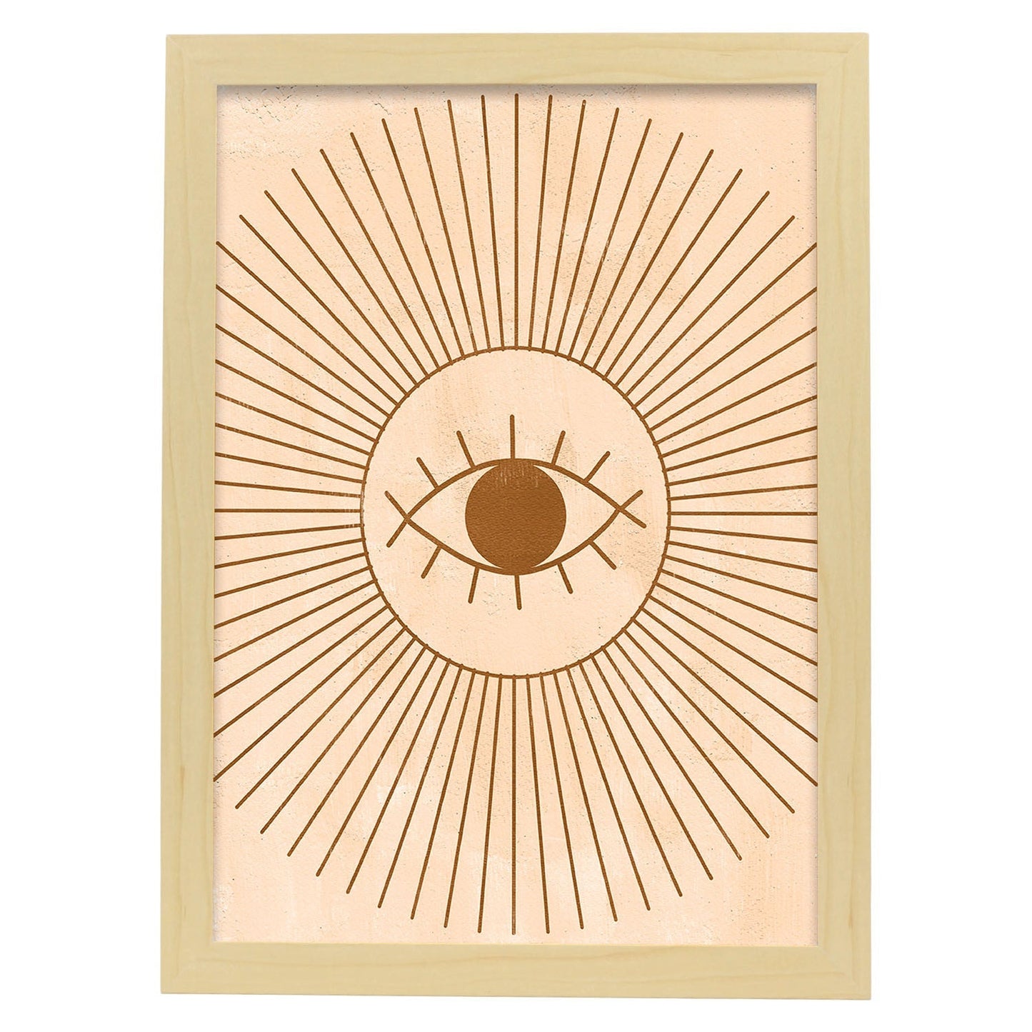 Poster con imágenes místicas, con imágenes de soles y lunas. misticismo, esoterismo, y paganismo. 'Místico 13'.-Artwork-Nacnic-A3-Marco Madera clara-Nacnic Estudio SL