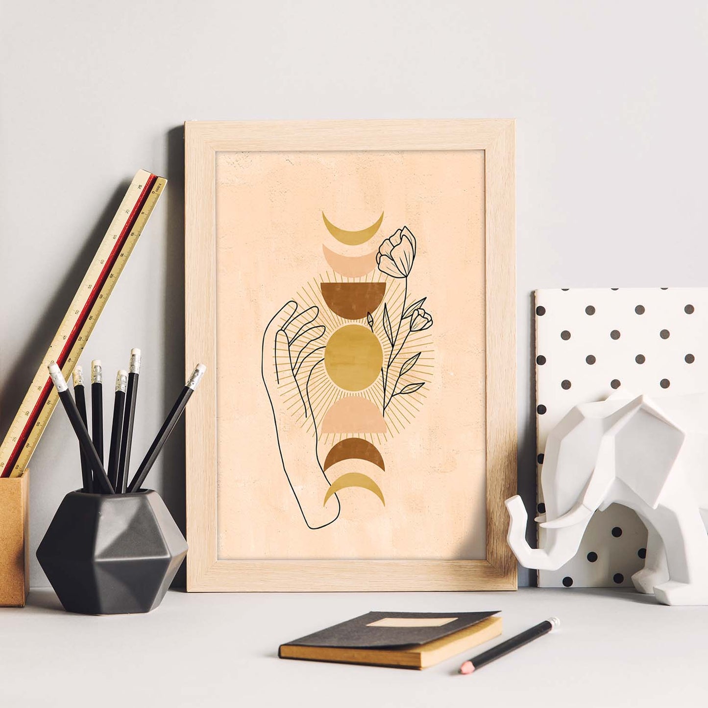 Poster con imágenes místicas, con imágenes de soles y lunas. misticismo, esoterismo, y paganismo. 'Místico 15'.-Artwork-Nacnic-Nacnic Estudio SL