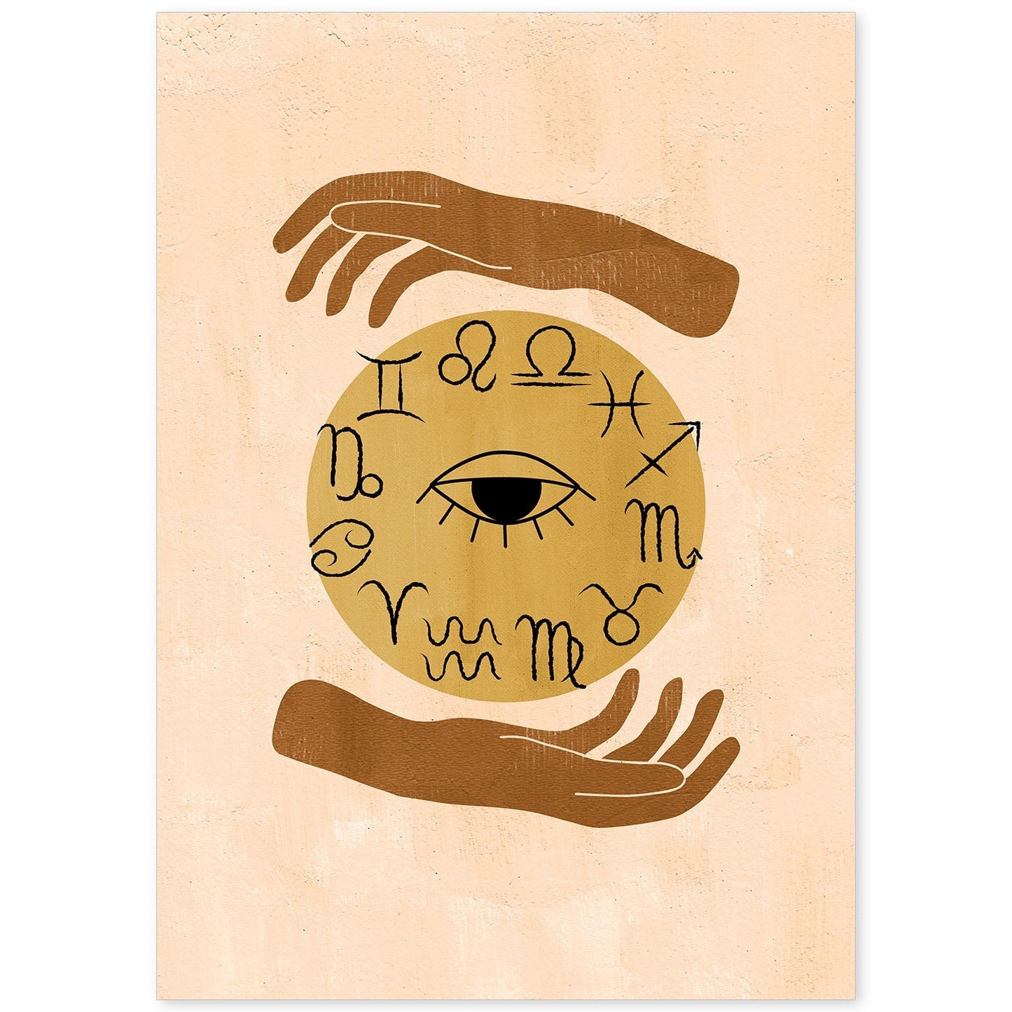 Poster con imágenes místicas, con imágenes de soles y lunas. misticismo, esoterismo, y paganismo. 'Místico 16'.-Artwork-Nacnic-A4-Sin marco-Nacnic Estudio SL