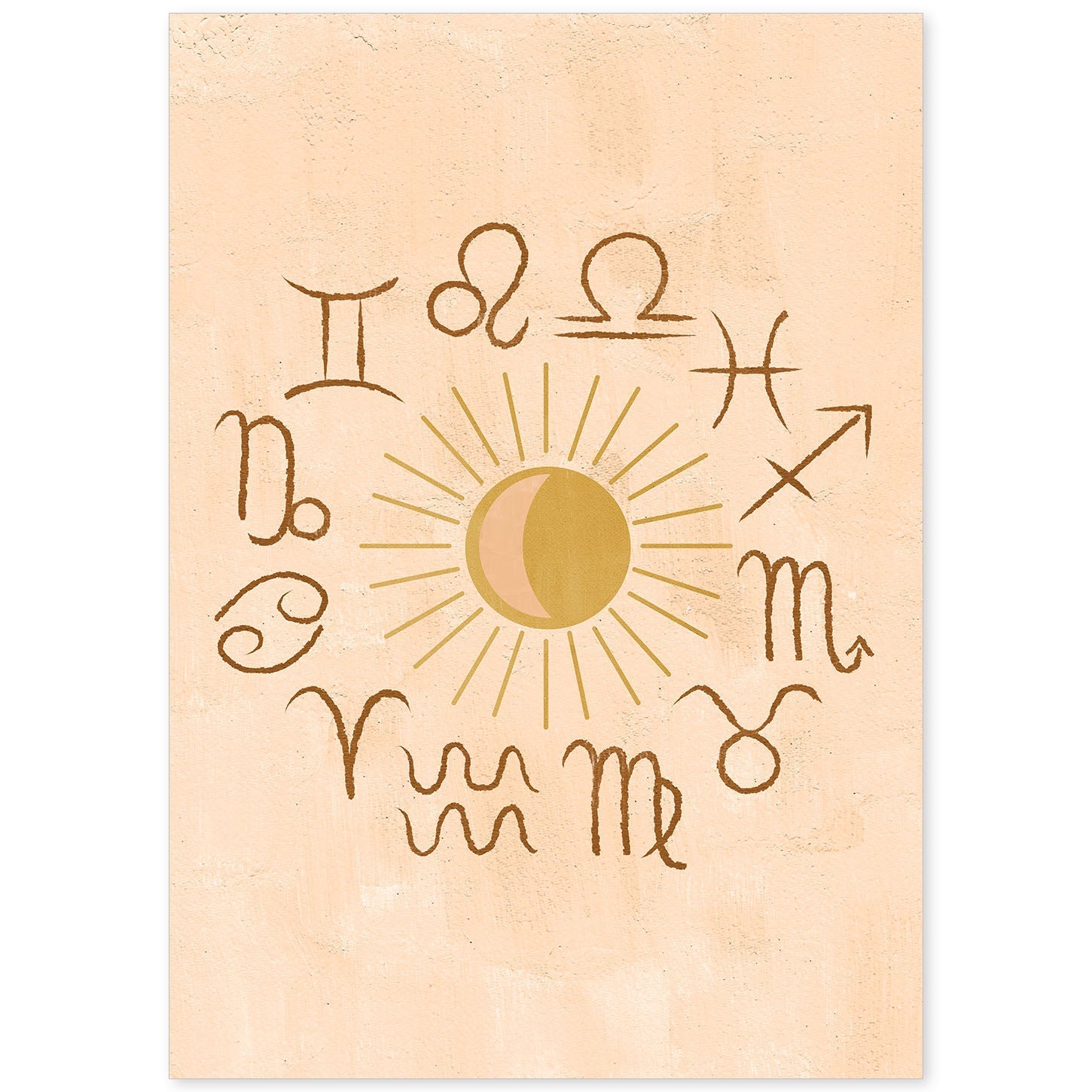 Poster con imágenes místicas, con imágenes de soles y lunas. misticismo, esoterismo, y paganismo. 'Místico 17'.-Artwork-Nacnic-A4-Sin marco-Nacnic Estudio SL