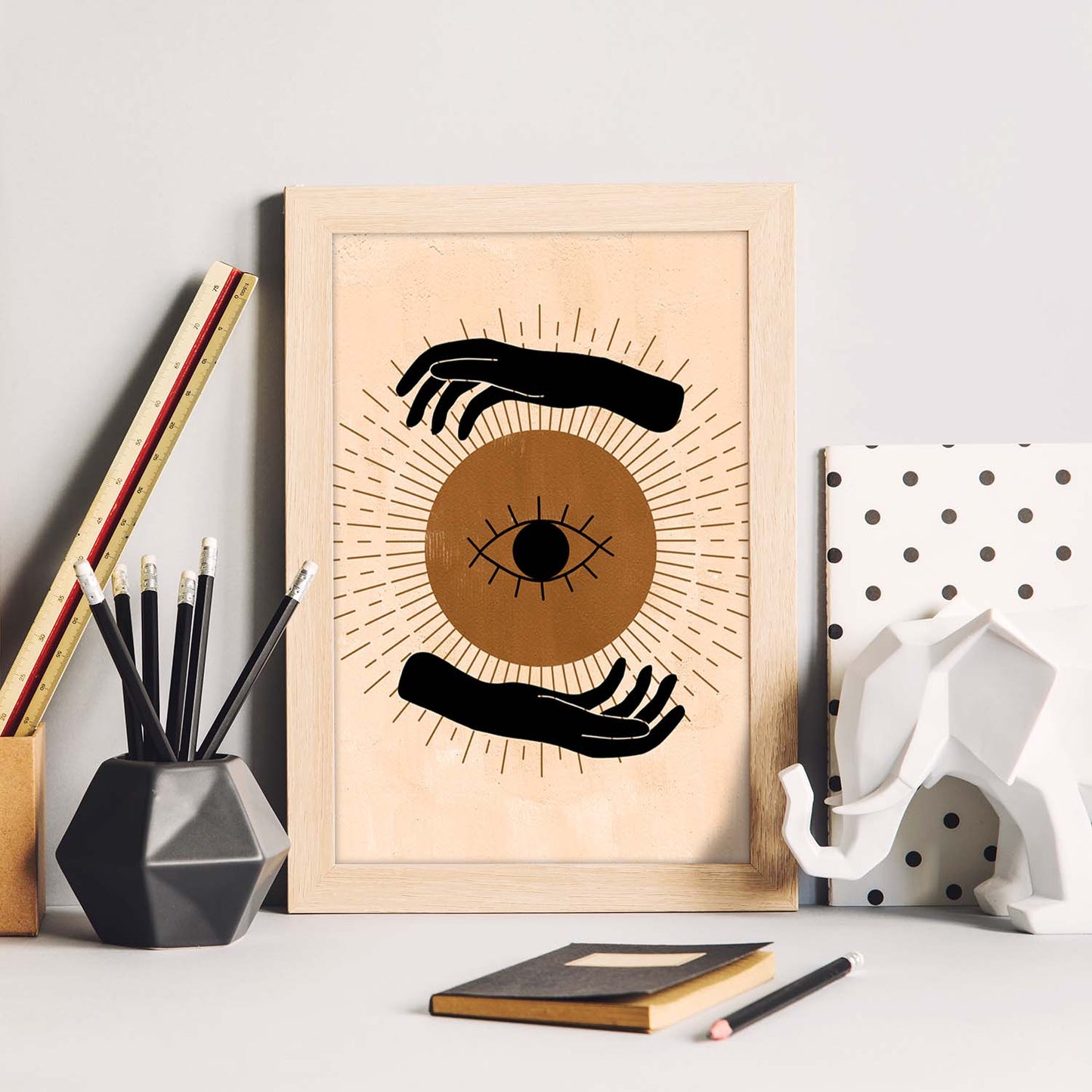 Poster con imágenes místicas, con imágenes de soles y lunas. misticismo, esoterismo, y paganismo. 'Místico 1'.-Artwork-Nacnic-Nacnic Estudio SL
