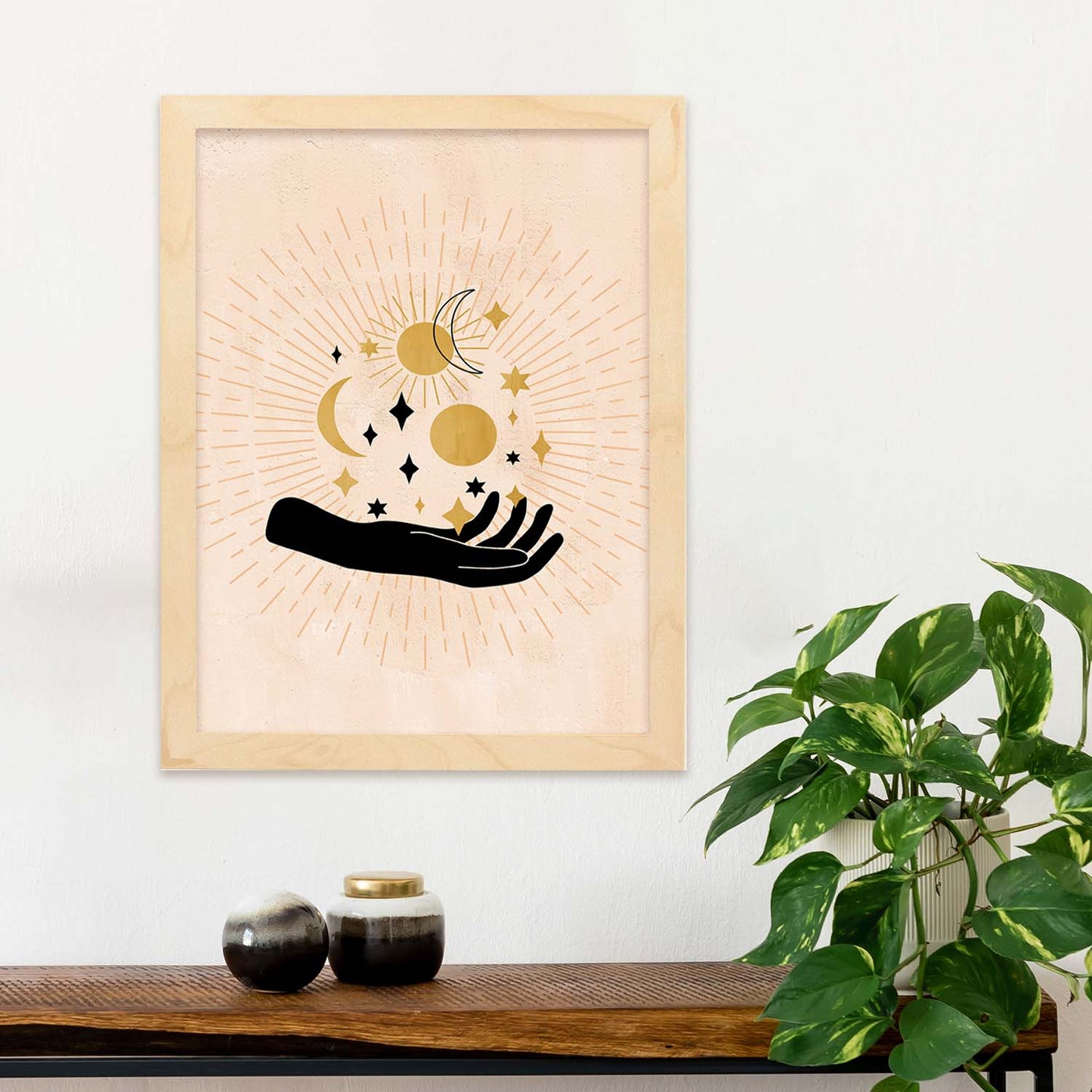 Poster con imágenes místicas, con imágenes de soles y lunas. misticismo, esoterismo, y paganismo. 'Místico 5'.-Artwork-Nacnic-Nacnic Estudio SL
