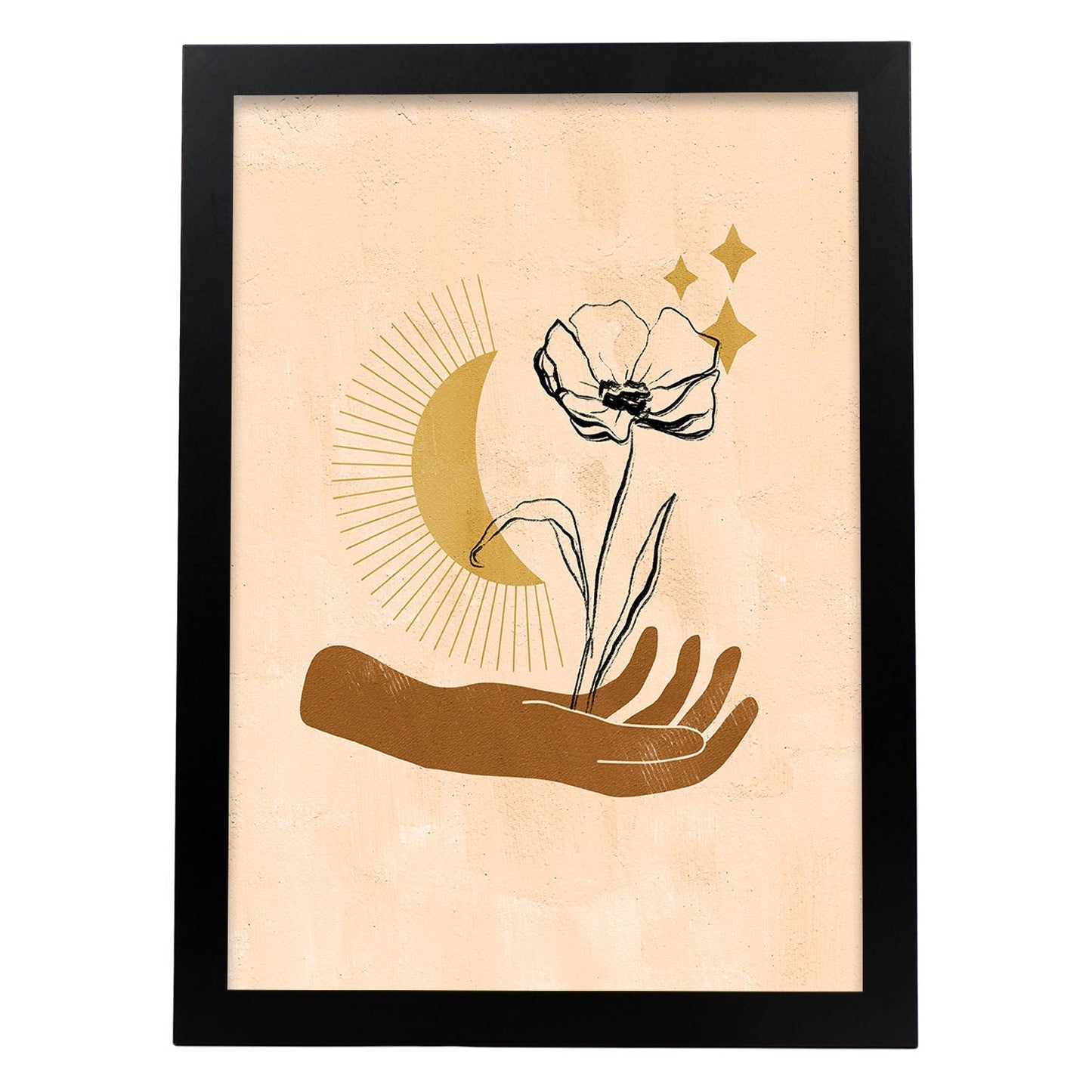 Poster con imágenes místicas, con imágenes de soles y lunas. misticismo, esoterismo, y paganismo. 'Místico 7'.-Artwork-Nacnic-A3-Marco Negro-Nacnic Estudio SL
