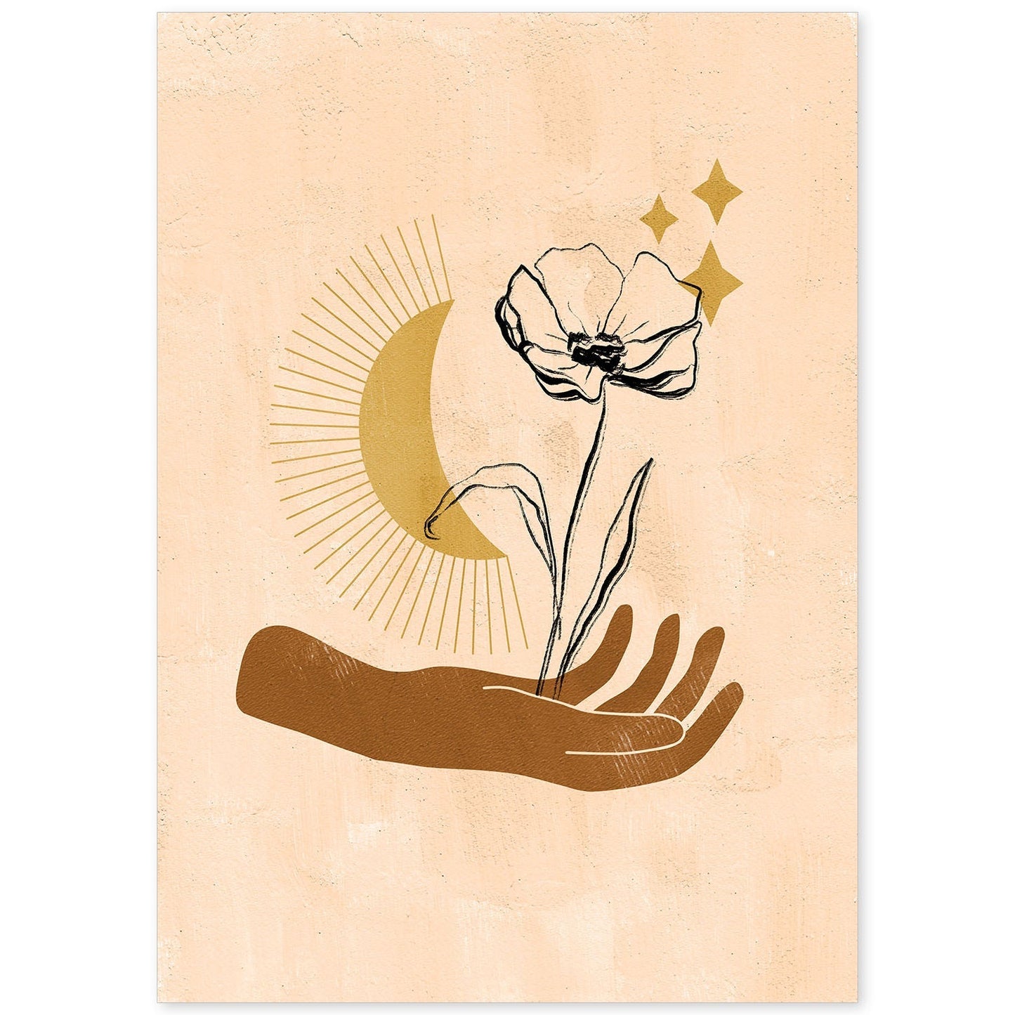 Poster con imágenes místicas, con imágenes de soles y lunas. misticismo, esoterismo, y paganismo. 'Místico 7'.-Artwork-Nacnic-A4-Sin marco-Nacnic Estudio SL