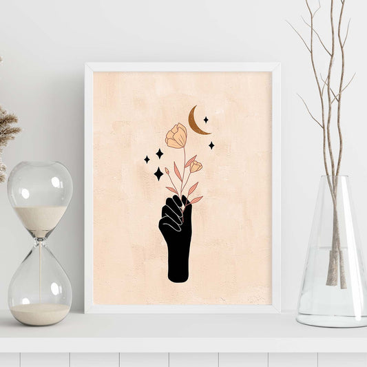 Poster con imágenes místicas, con imágenes de soles y lunas. misticismo, esoterismo, y paganismo. 'Místico 8'.-Artwork-Nacnic-Nacnic Estudio SL