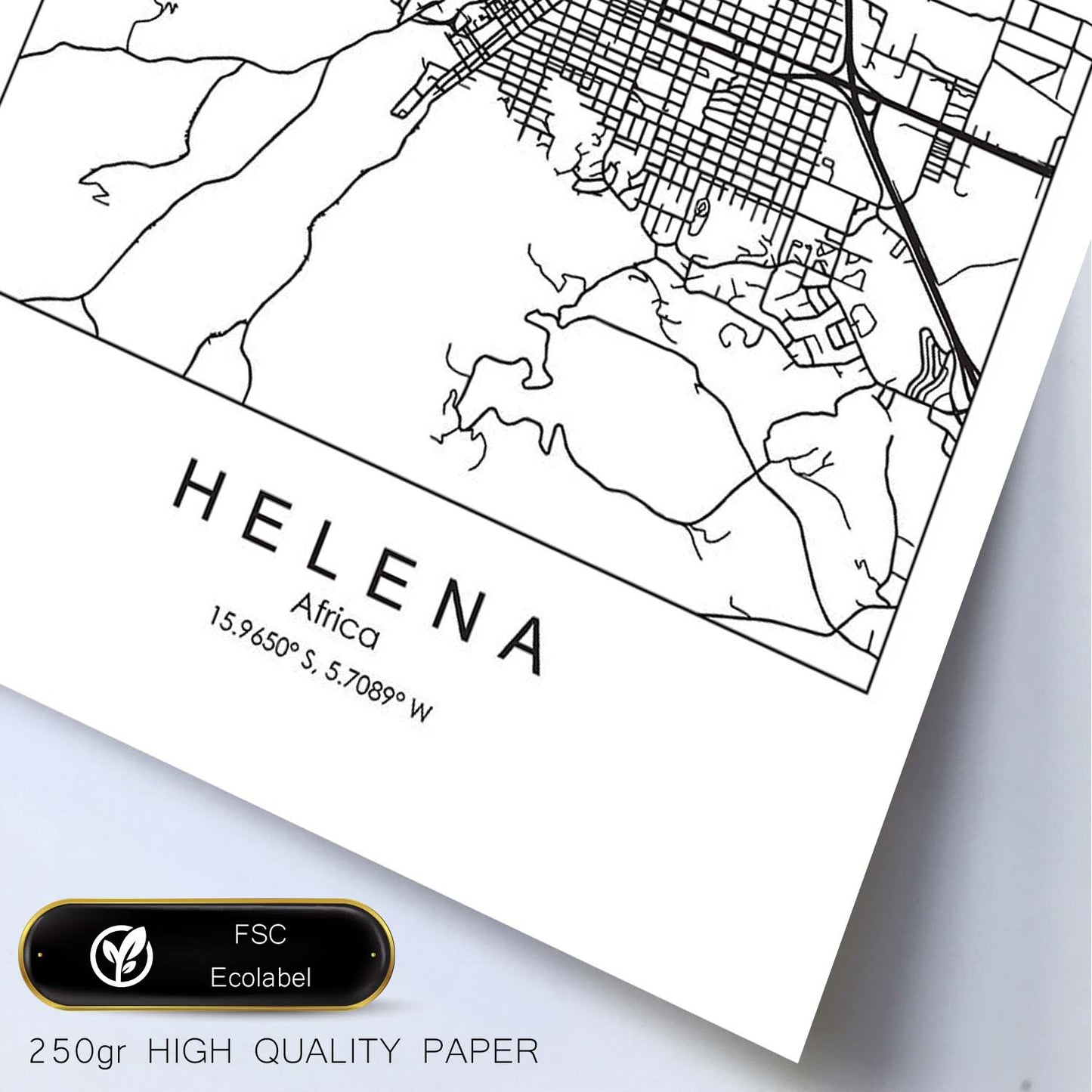 Poster con mapa de Helena. Lámina de Estados Unidos, con imágenes de mapas y carreteras-Artwork-Nacnic-Nacnic Estudio SL