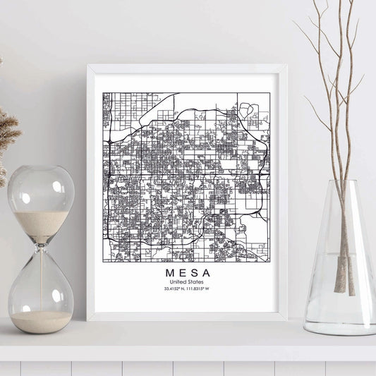 Poster con mapa de Mesa. Lámina de Estados Unidos, con imágenes de mapas y carreteras-Artwork-Nacnic-Nacnic Estudio SL