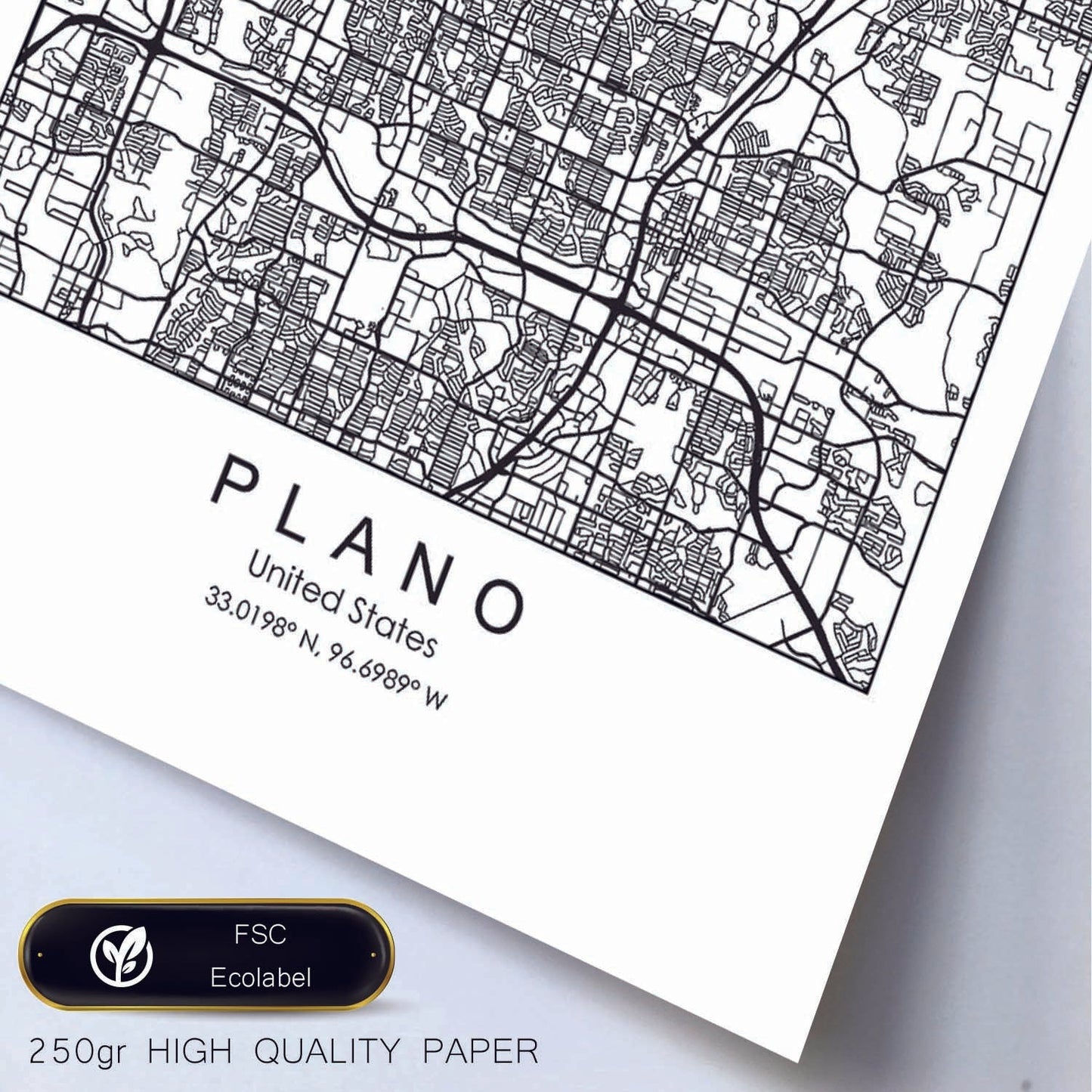 Poster con mapa de Plano. Lámina de Estados Unidos, con imágenes de mapas y carreteras-Artwork-Nacnic-Nacnic Estudio SL