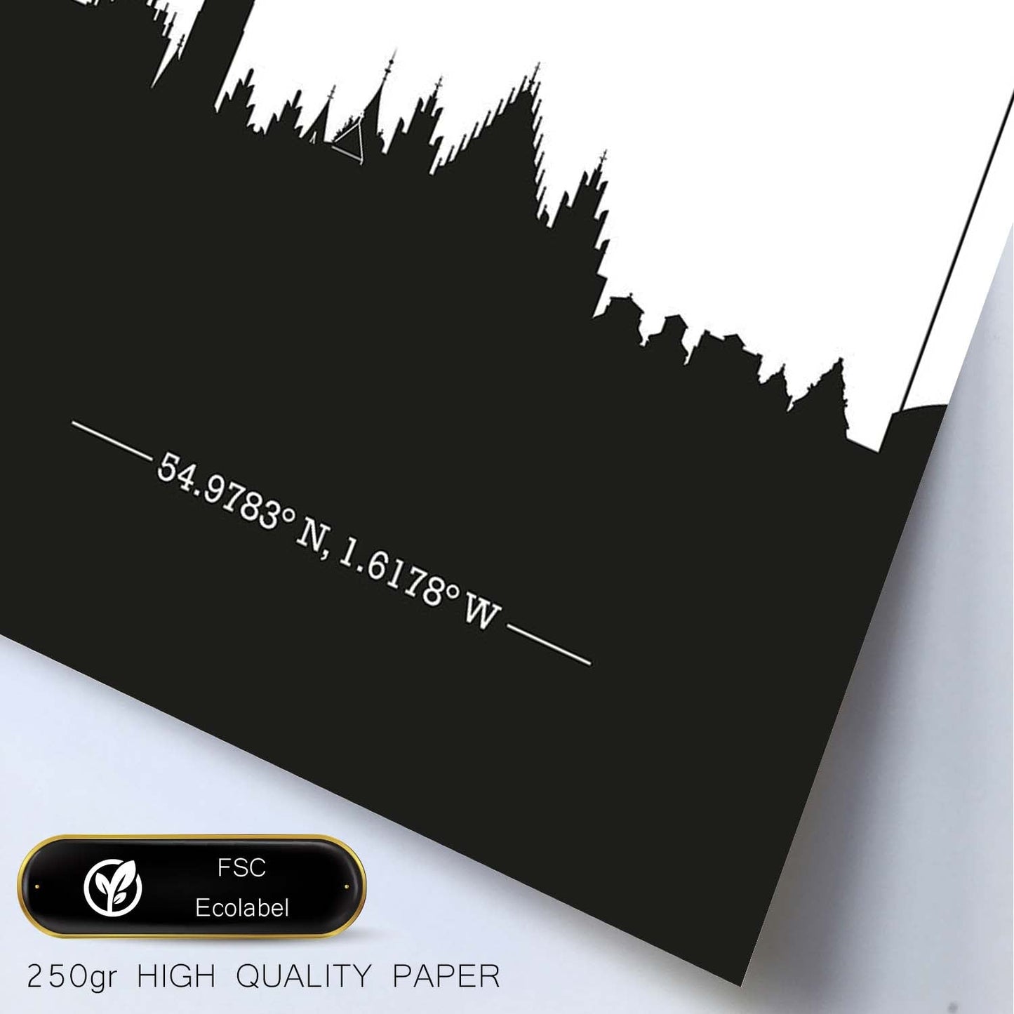 Poster con mapa de Wroclaw - Polonia. Láminas con Skyline de ciudades de Europa con sombra negra.-Artwork-Nacnic-Nacnic Estudio SL