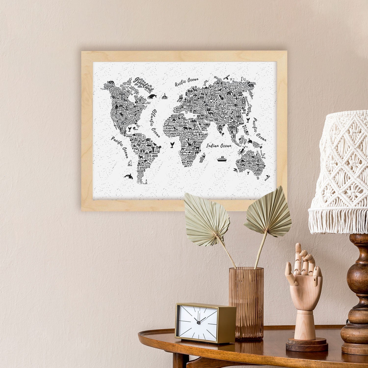 Poster con mapa tipográfico. Láminas con mapas del mundo.-Artwork-Nacnic-Nacnic Estudio SL