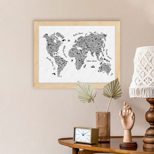 Poster con mapa tipográfico. Láminas con mapas del mundo.-Artwork-Nacnic-Nacnic Estudio SL