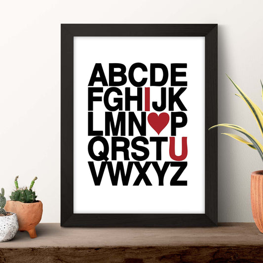 Poster con mensaje feliz. Lámina ABCEDARIO i love you.-Artwork-Nacnic-Nacnic Estudio SL