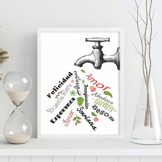 Poster con mensaje feliz. Lámina Abrete a tus sentimientos.-Artwork-Nacnic-Nacnic Estudio SL