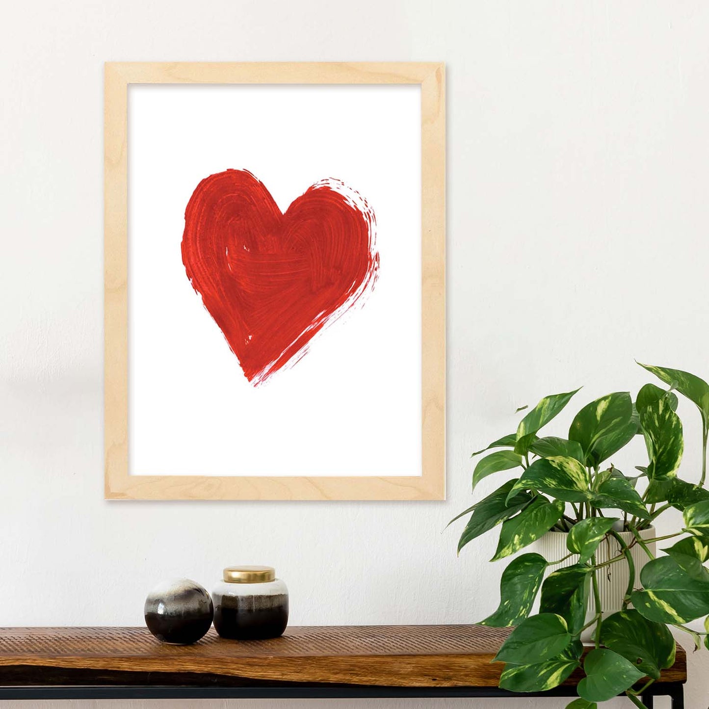 Poster con mensaje feliz. Lámina Corazón.-Artwork-Nacnic-Nacnic Estudio SL
