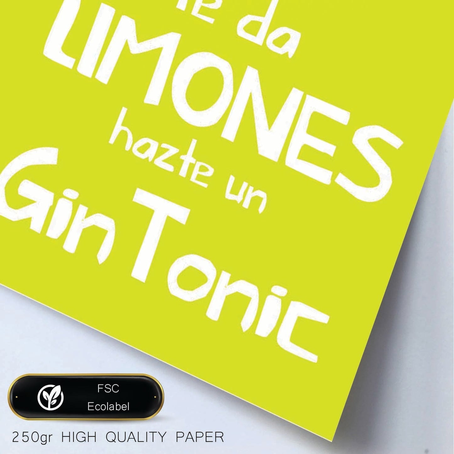 Poster con mensaje feliz. Lámina Cuando la vida te da limones.-Artwork-Nacnic-Nacnic Estudio SL