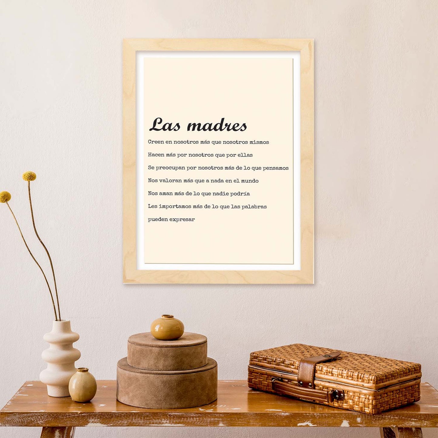 Poster con mensaje feliz. Lámina Las madres.-Artwork-Nacnic-Nacnic Estudio SL