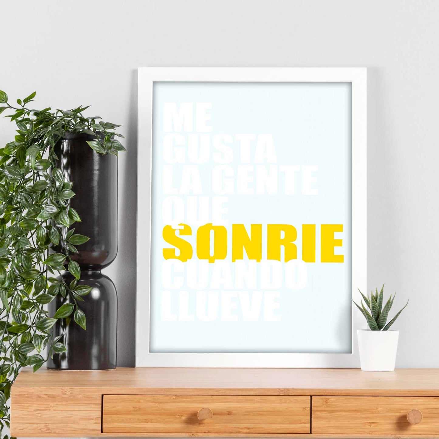 Poster con mensaje feliz. Lámina Me gusta la gente.-Artwork-Nacnic-Nacnic Estudio SL