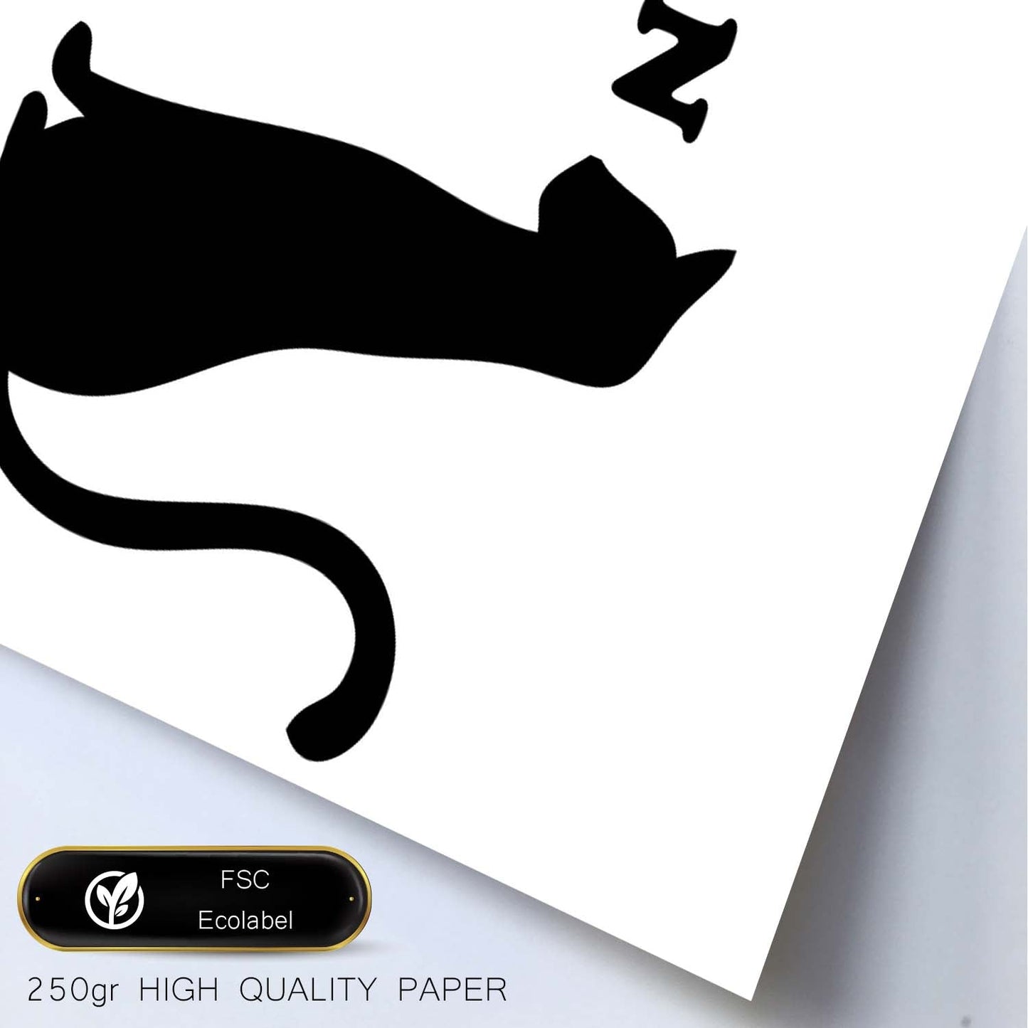 Poster con mensaje feliz. Lámina Me gustan los gatos negros.-Artwork-Nacnic-Nacnic Estudio SL