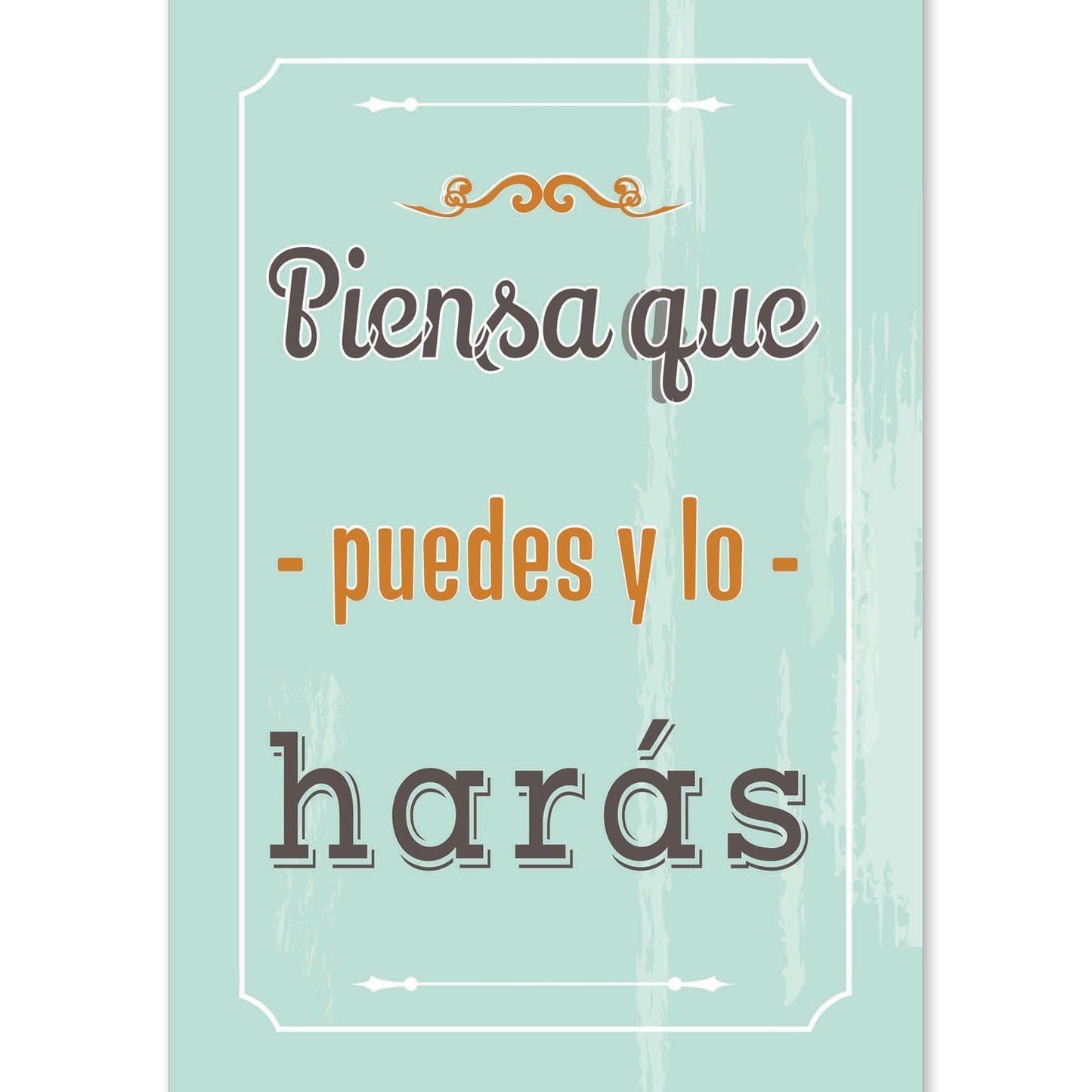 Poster con mensaje feliz. Lámina Piensa que puedes y lo harás 2.-Artwork-Nacnic-A4-Sin marco-Nacnic Estudio SL
