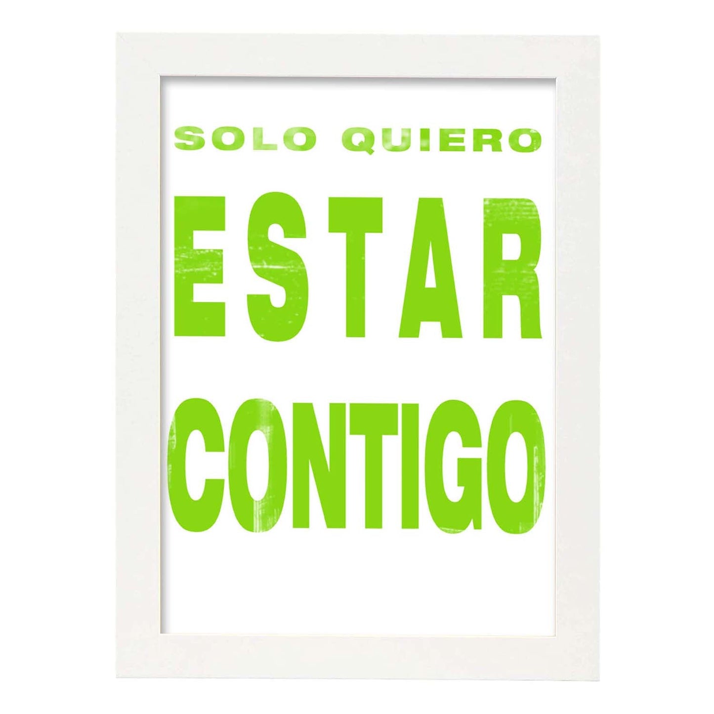 Poster con mensaje feliz. Lámina Sólo quiero estar contigo.-Artwork-Nacnic-A3-Marco Blanco-Nacnic Estudio SL