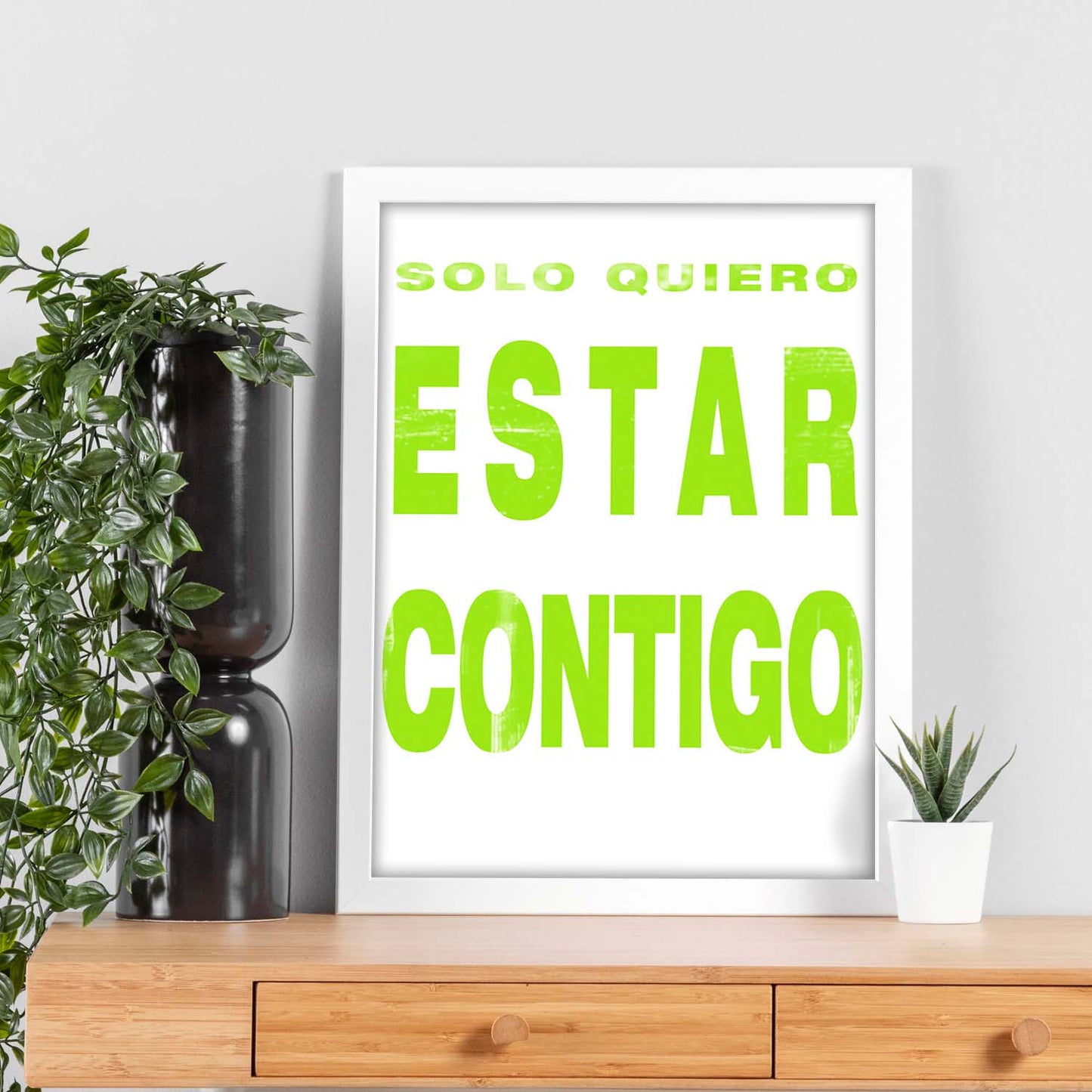 Poster con mensaje feliz. Lámina Sólo quiero estar contigo.-Artwork-Nacnic-Nacnic Estudio SL