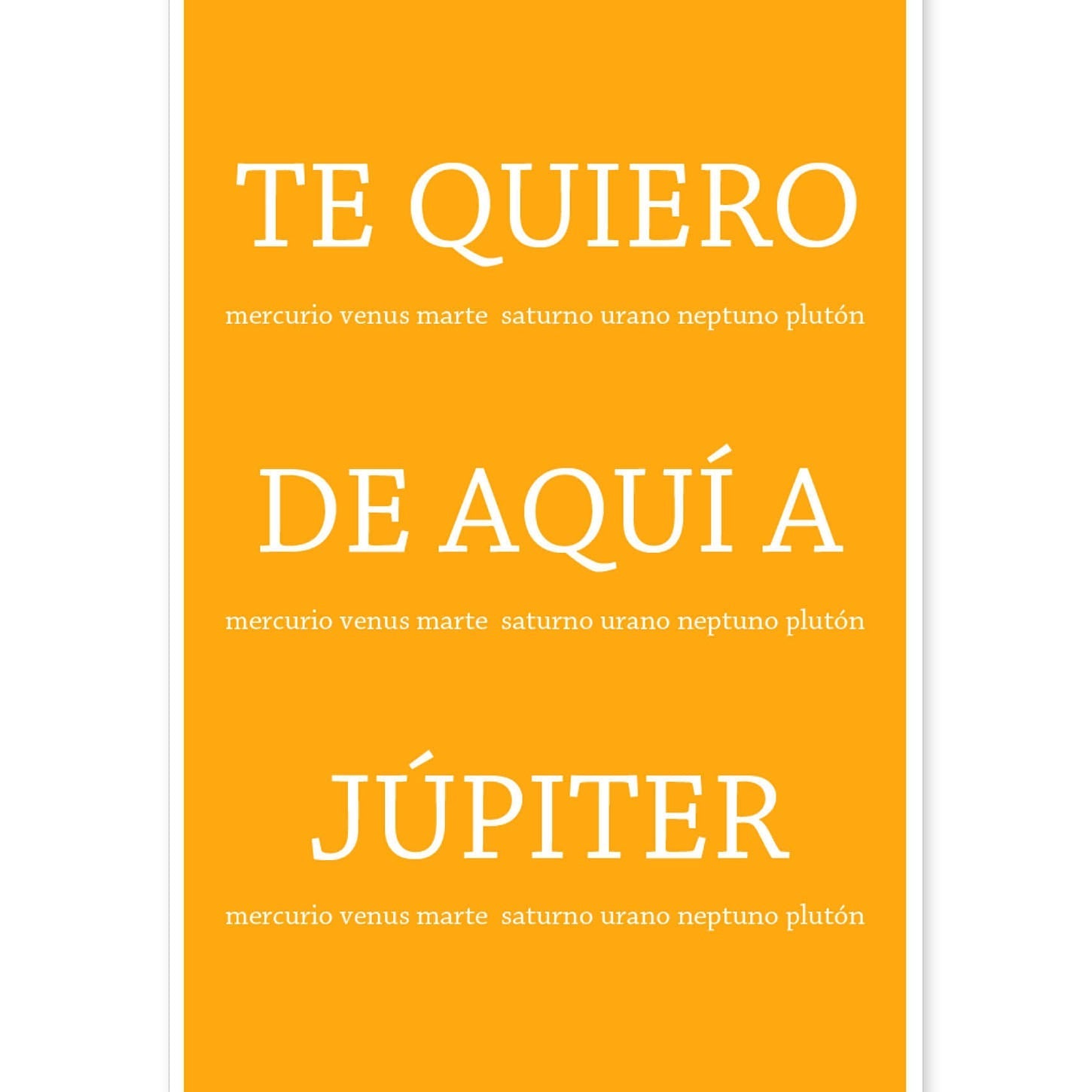 Poster con mensaje feliz. Lámina Te quiero de aquí a jupiter.-Artwork-Nacnic-A4-Sin marco-Nacnic Estudio SL
