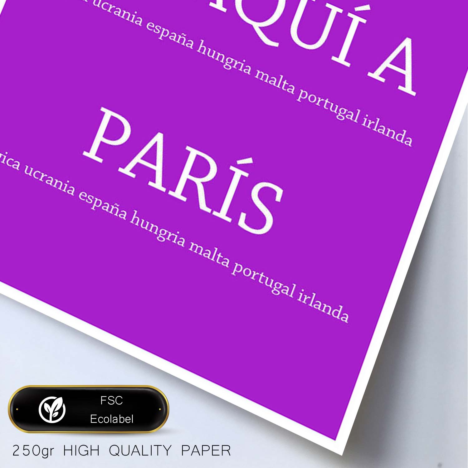 Poster con mensaje feliz. Lámina Te quiero de aquí a parís.-Artwork-Nacnic-Nacnic Estudio SL