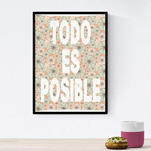 Poster con mensaje feliz. Lámina Todo es posible 2.-Artwork-Nacnic-Nacnic Estudio SL