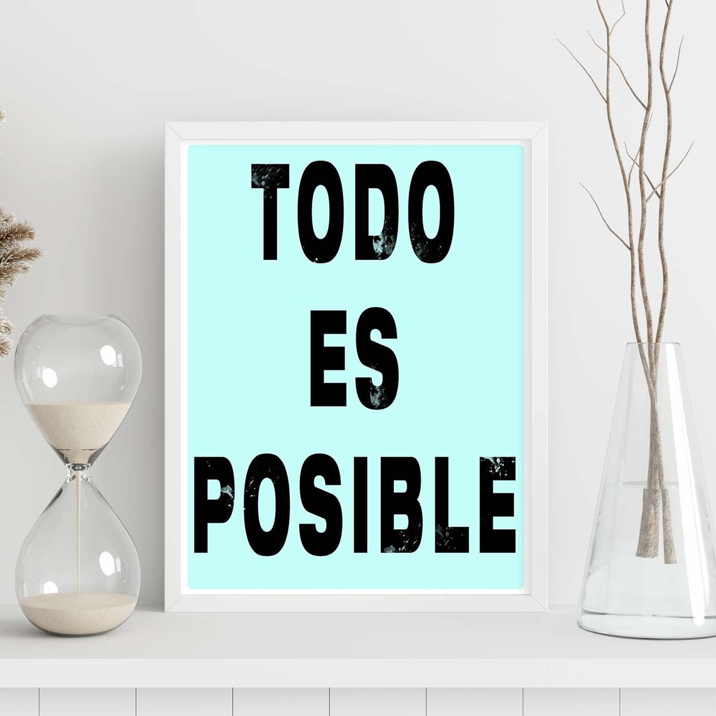Poster con mensaje feliz. Lámina Todo es posible.-Artwork-Nacnic-Nacnic Estudio SL