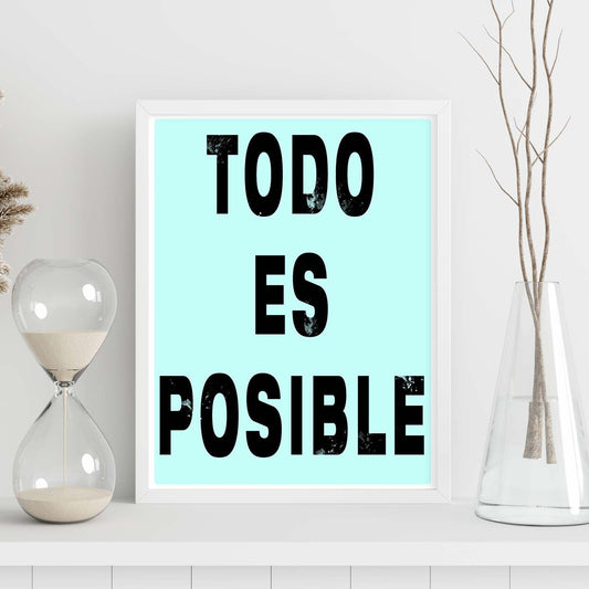 Poster con mensaje feliz. Lámina Todo es posible.-Artwork-Nacnic-Nacnic Estudio SL