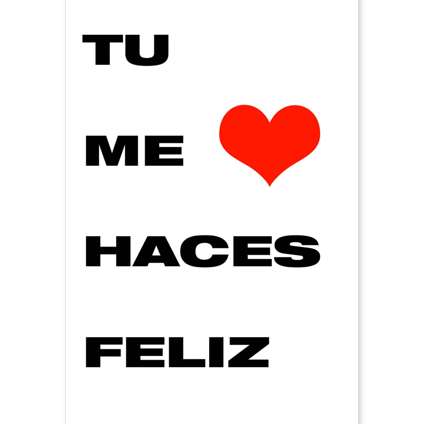 Poster con mensaje feliz. Lámina Tú me haces feliz.-Artwork-Nacnic-A4-Sin marco-Nacnic Estudio SL