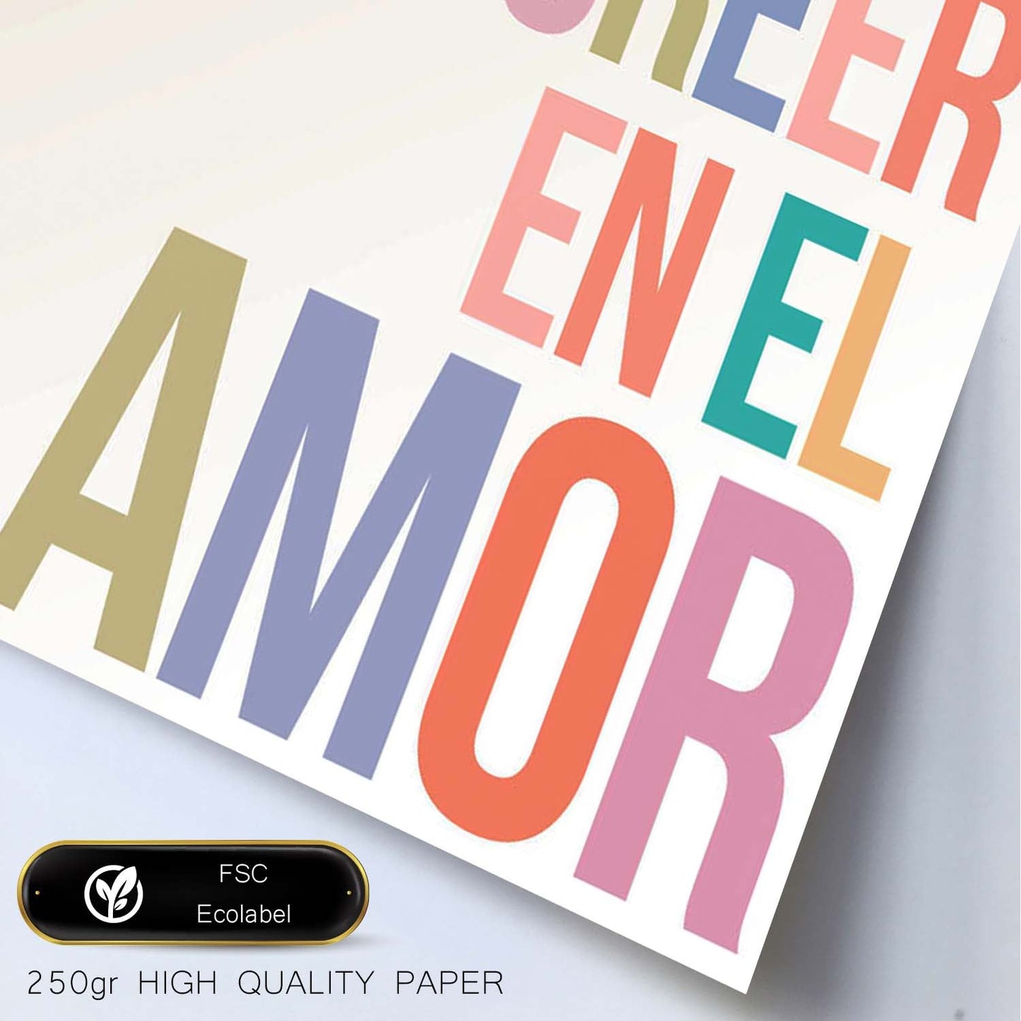 Poster con mensaje feliz. Lámina Vamos a creer en el amor.-Artwork-Nacnic-Nacnic Estudio SL