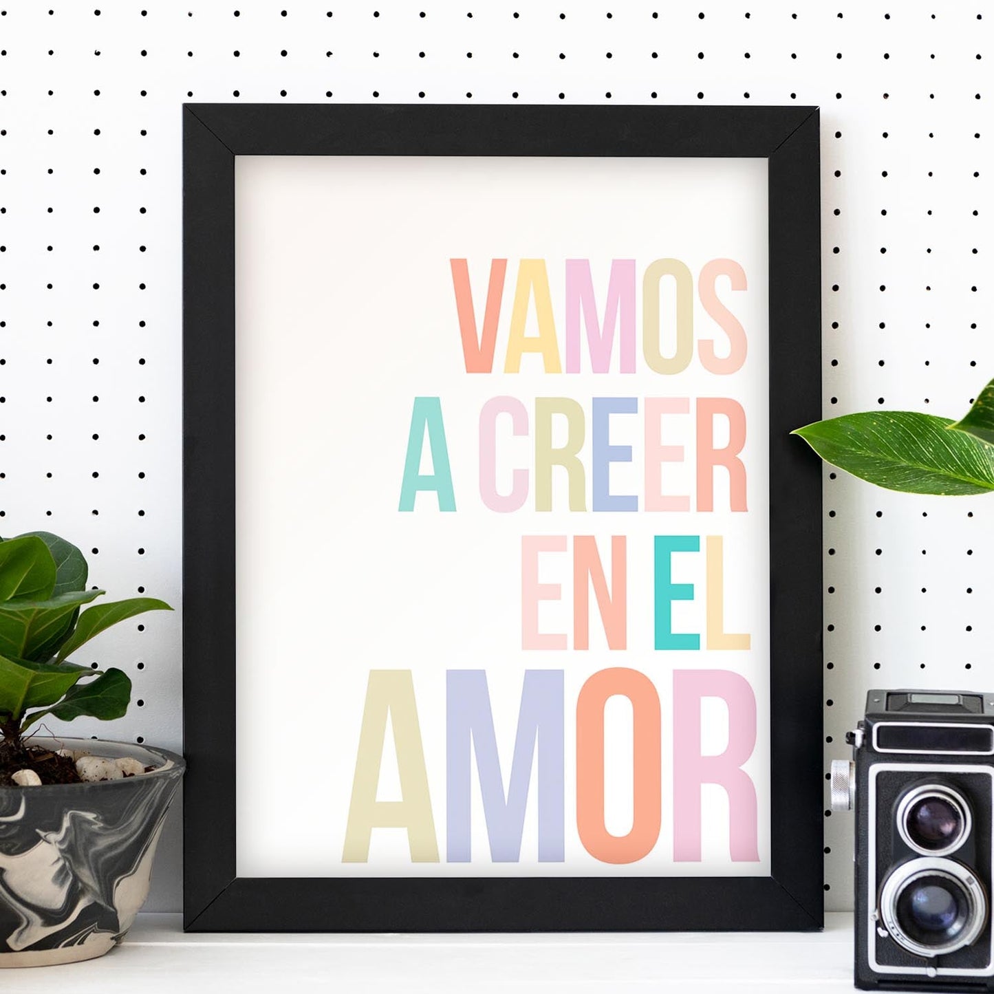 Poster con mensaje feliz. Lámina Vamos a creer en el amor.-Artwork-Nacnic-Nacnic Estudio SL