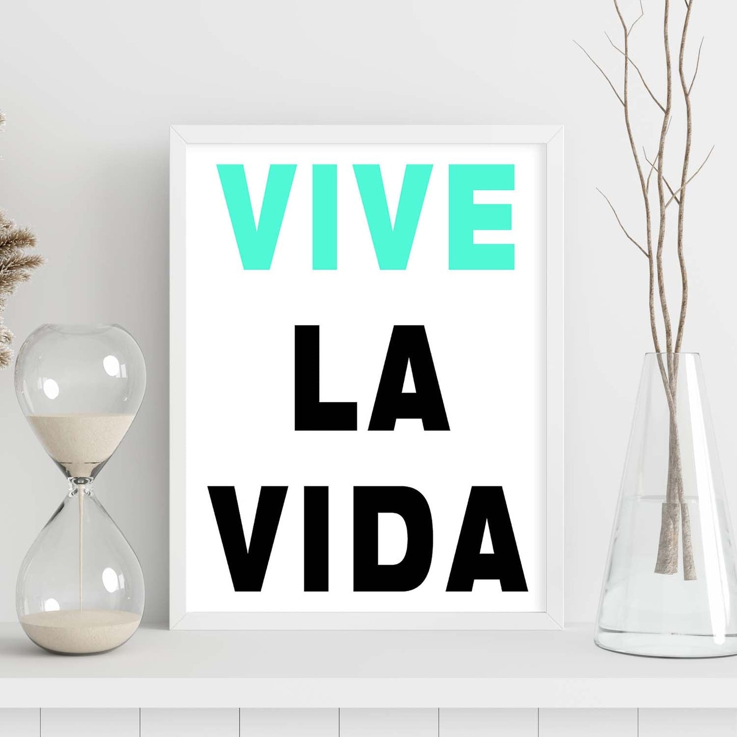 Poster con mensaje feliz. Lámina vive la vida.-Artwork-Nacnic-Nacnic Estudio SL