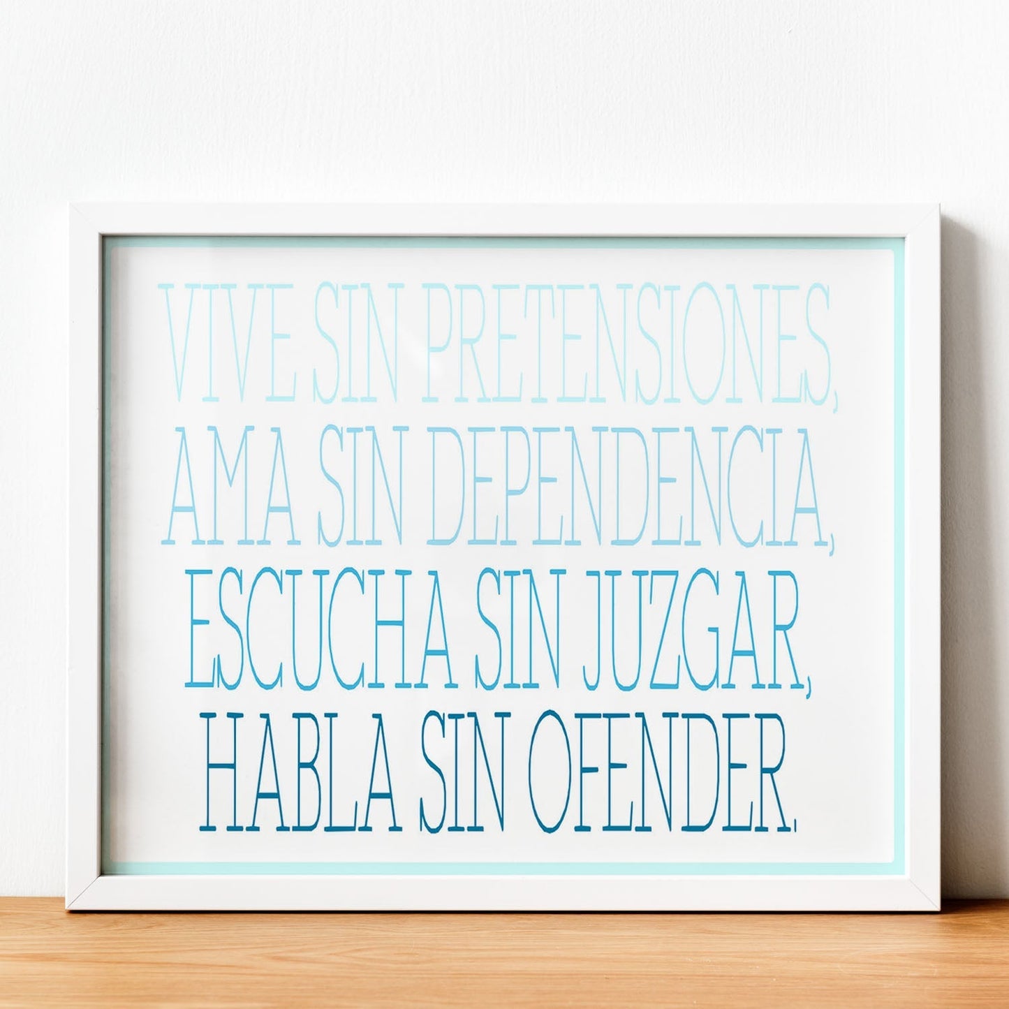 Poster con mensaje feliz. Lámina Vive sin pretensiones.-Artwork-Nacnic-Nacnic Estudio SL