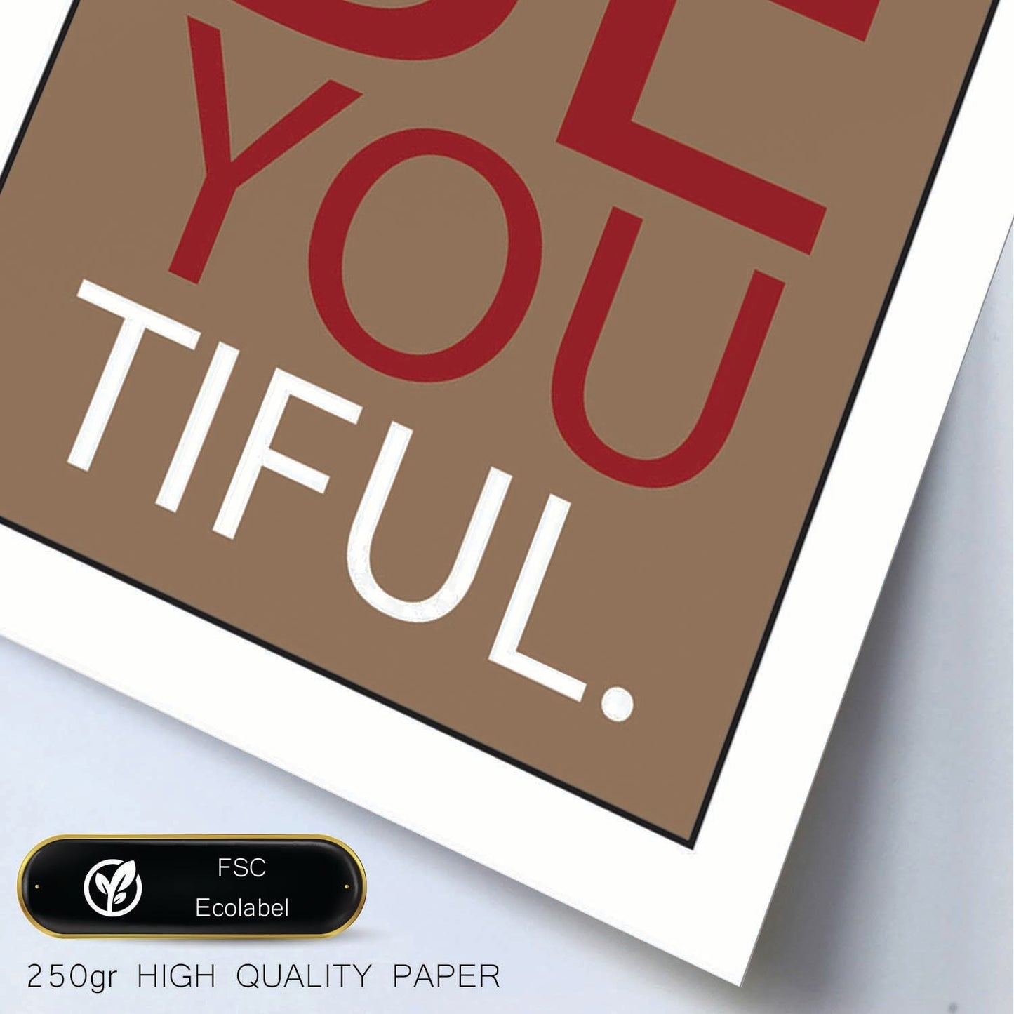 Poster con mensaje feliz. Lámina Yo are Be You tiful.-Artwork-Nacnic-Nacnic Estudio SL
