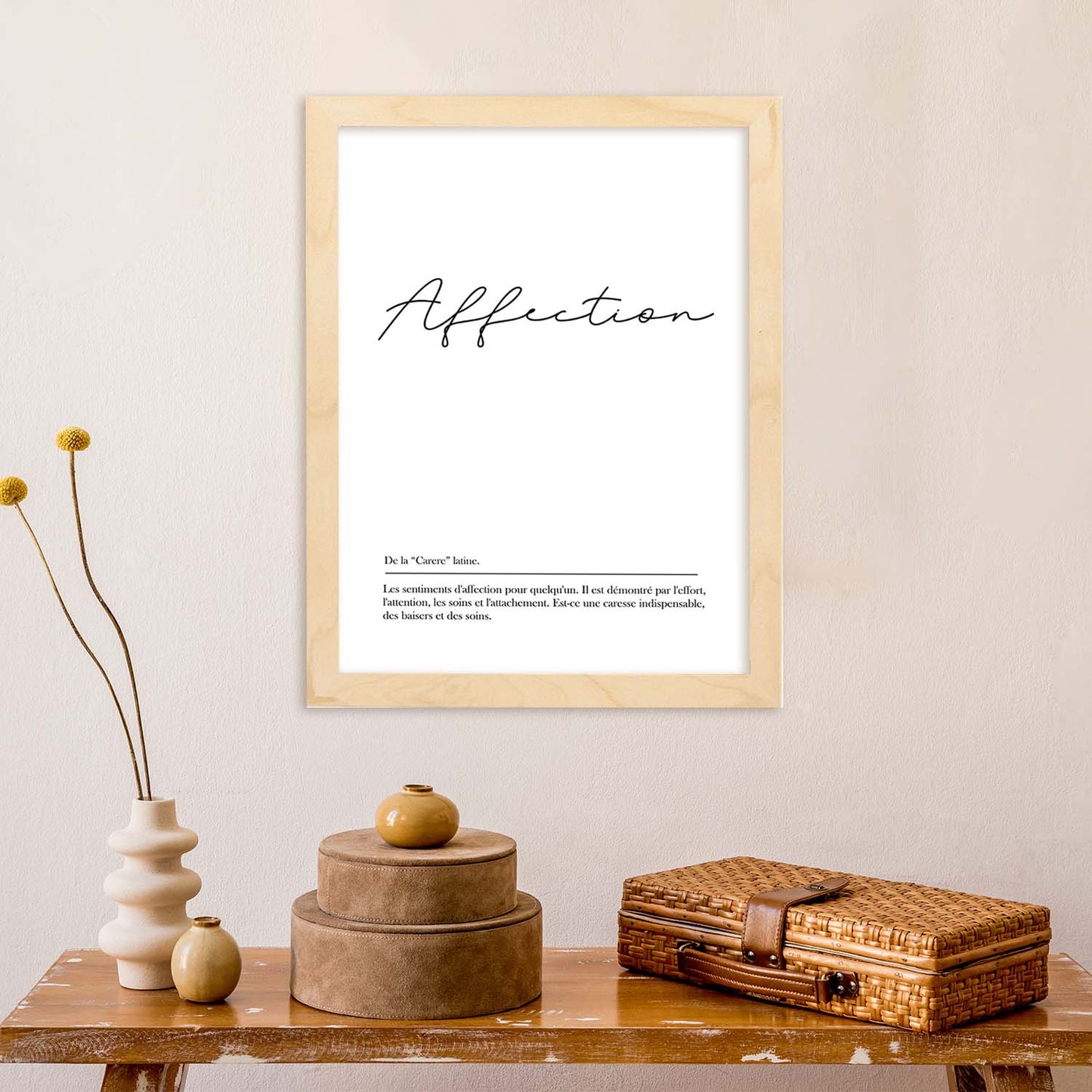 Poster con palabras en francés. Lámina Affection con definición y fondo blanco.-Artwork-Nacnic-Nacnic Estudio SL