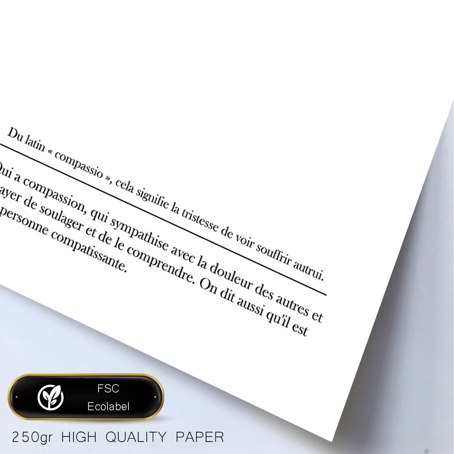 Poster con palabras en francés. Lámina Compartissant con definición y fondo blanco.-Artwork-Nacnic-Nacnic Estudio SL