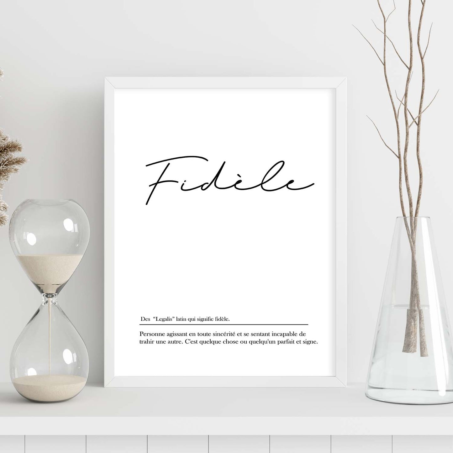 Poster con palabras en francés. Lámina Fidele con definición y fondo blanco.-Artwork-Nacnic-Nacnic Estudio SL